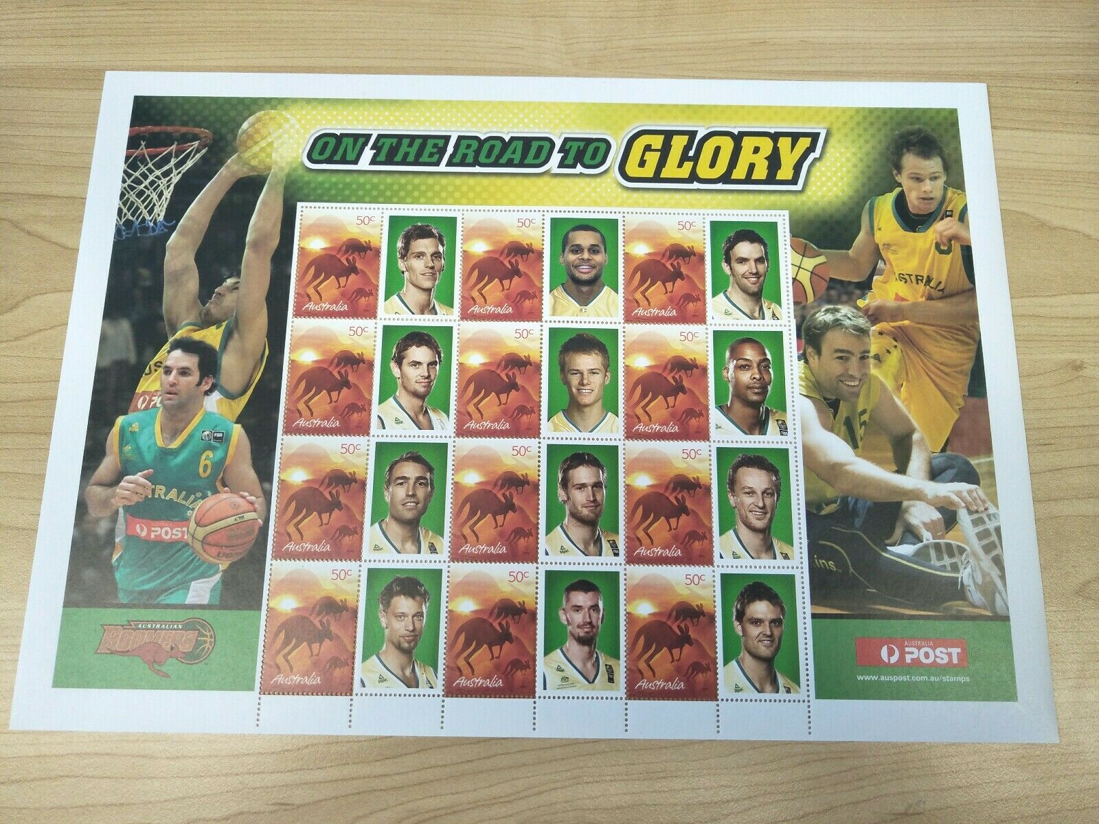 2005 Australian 50c Australian Boomers Basketball Team Stamp Sheet