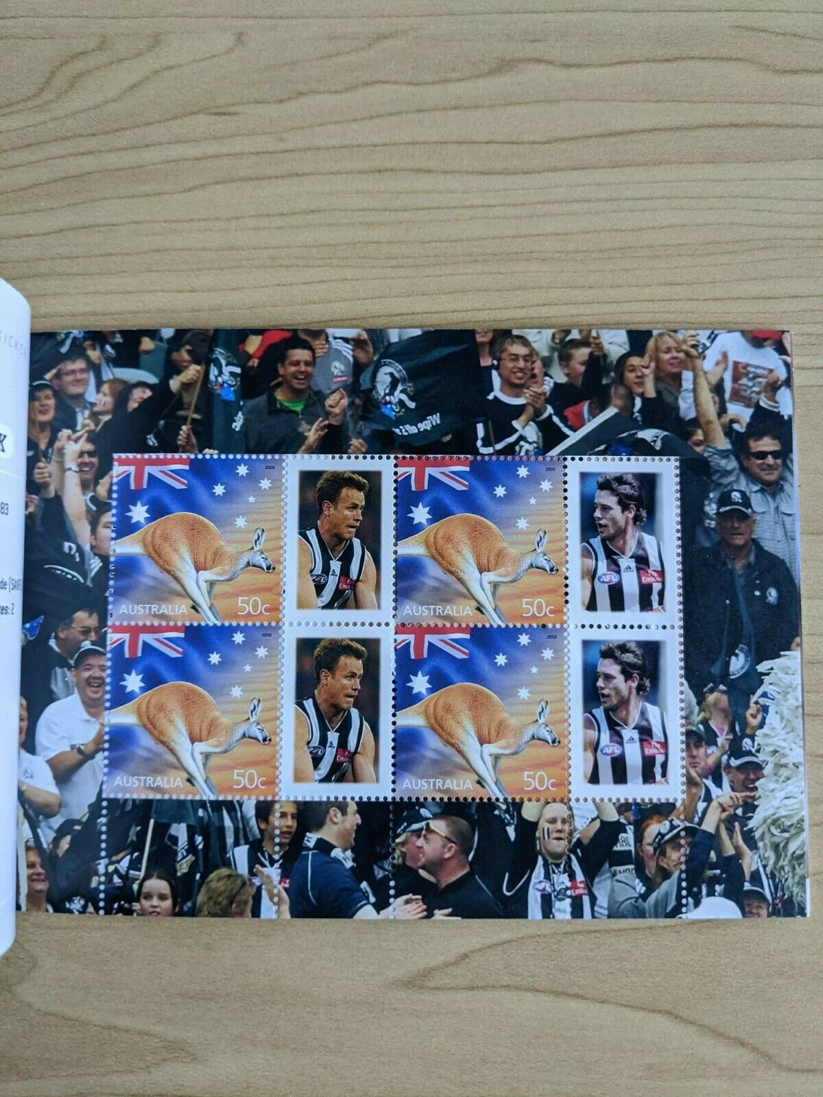 2005 Collingwood Football Club Official Stamp Booklet 50c Signed Scott Burns - Image 3