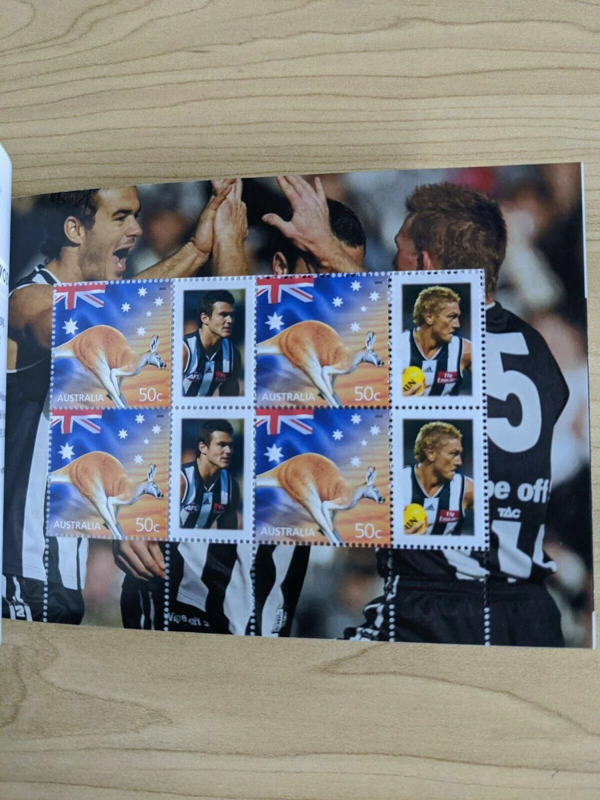 2005 Collingwood Football Club Official Stamp Booklet 50c Signed Scott Burns - Image 5