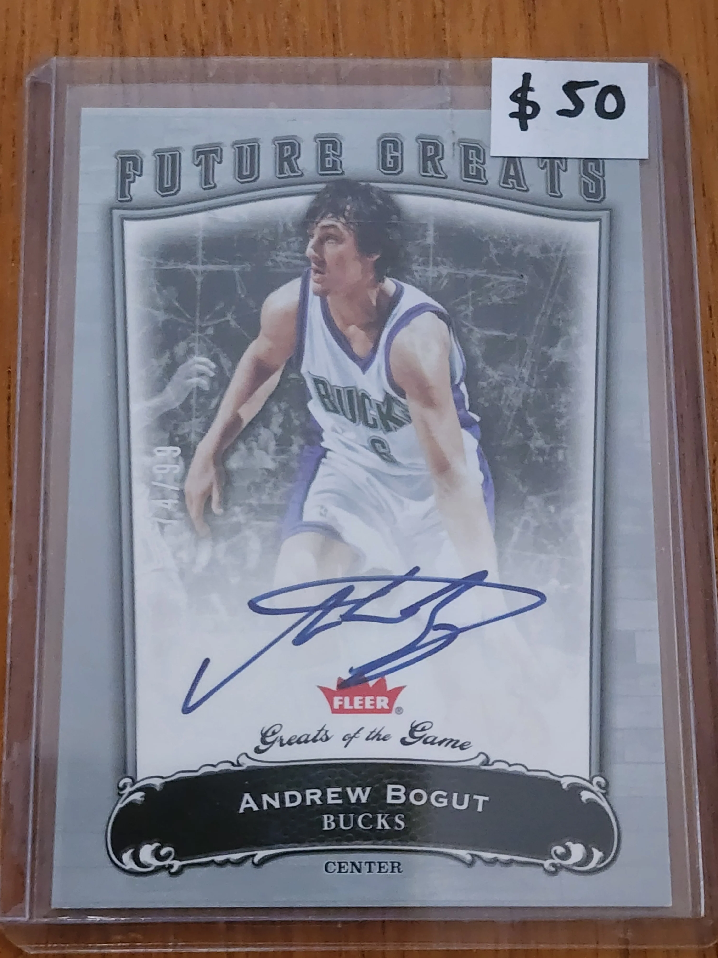 2005 Fleer Greats of the Game Andrew Bogut Rookie Auto 74/99