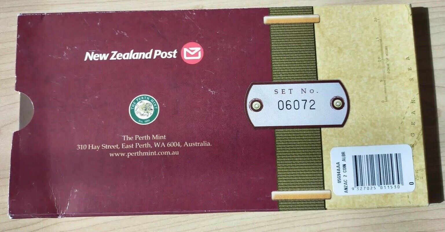 Australia New Zealand 2005 NZ Post Perth Mint ANZAC 90TH Anniversary Two Coin Set - Image 2