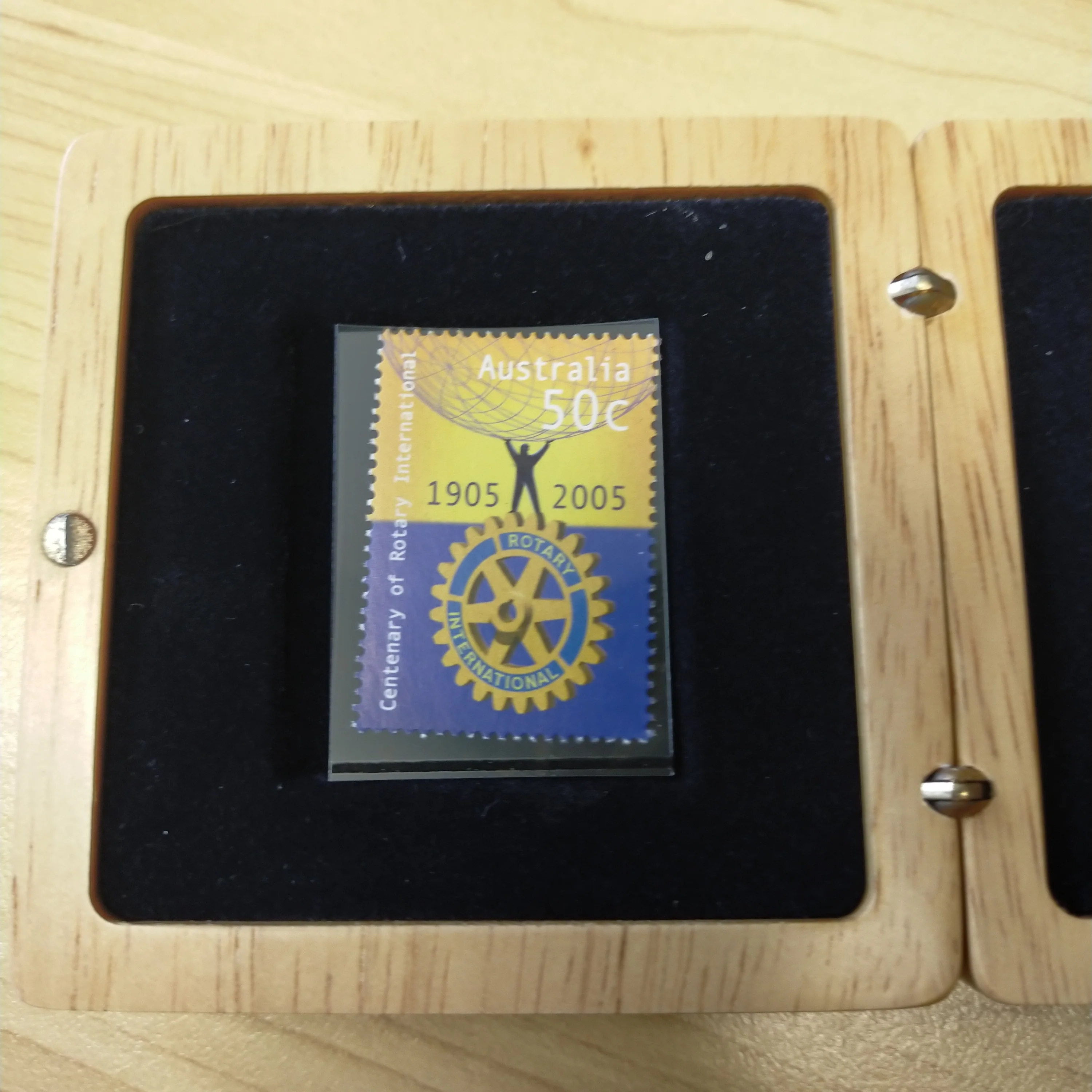 Australia 2005 Perth Mint 100 Years of Rotary 1oz $1 Silver Proof Coin and Stamp Set - Image 2
