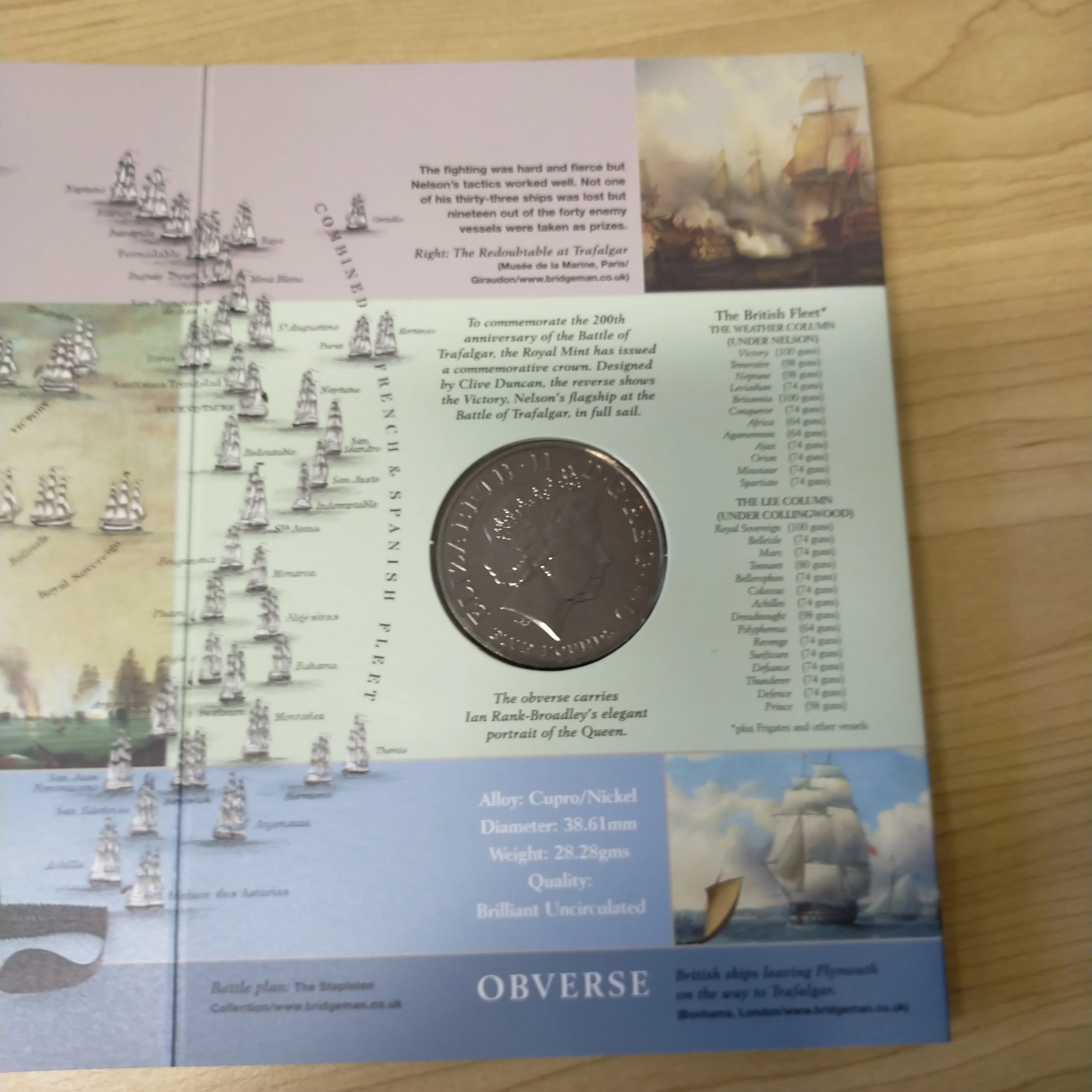 Great Britain UK 2005 Royal Mint £5 The Battle of Trafalgar Uncirculated Commemorative Crown - Image 4