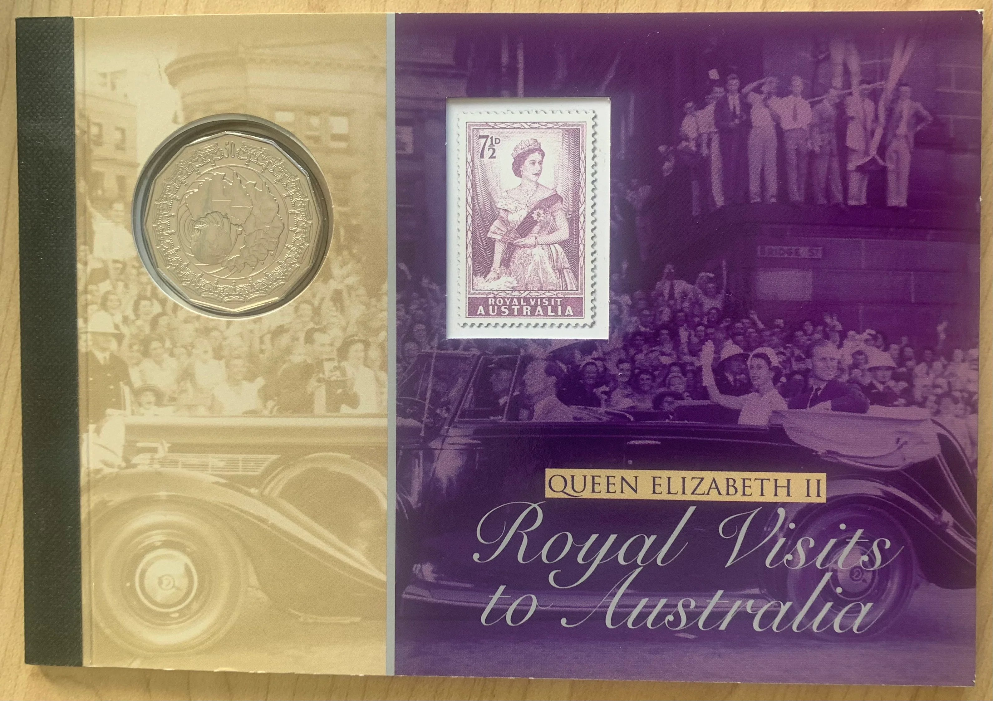 Australia 2006 50c Fifty Cents Royal Visit Uncirculated Coin in Prestige Stamp Booklet containing Mint stamps