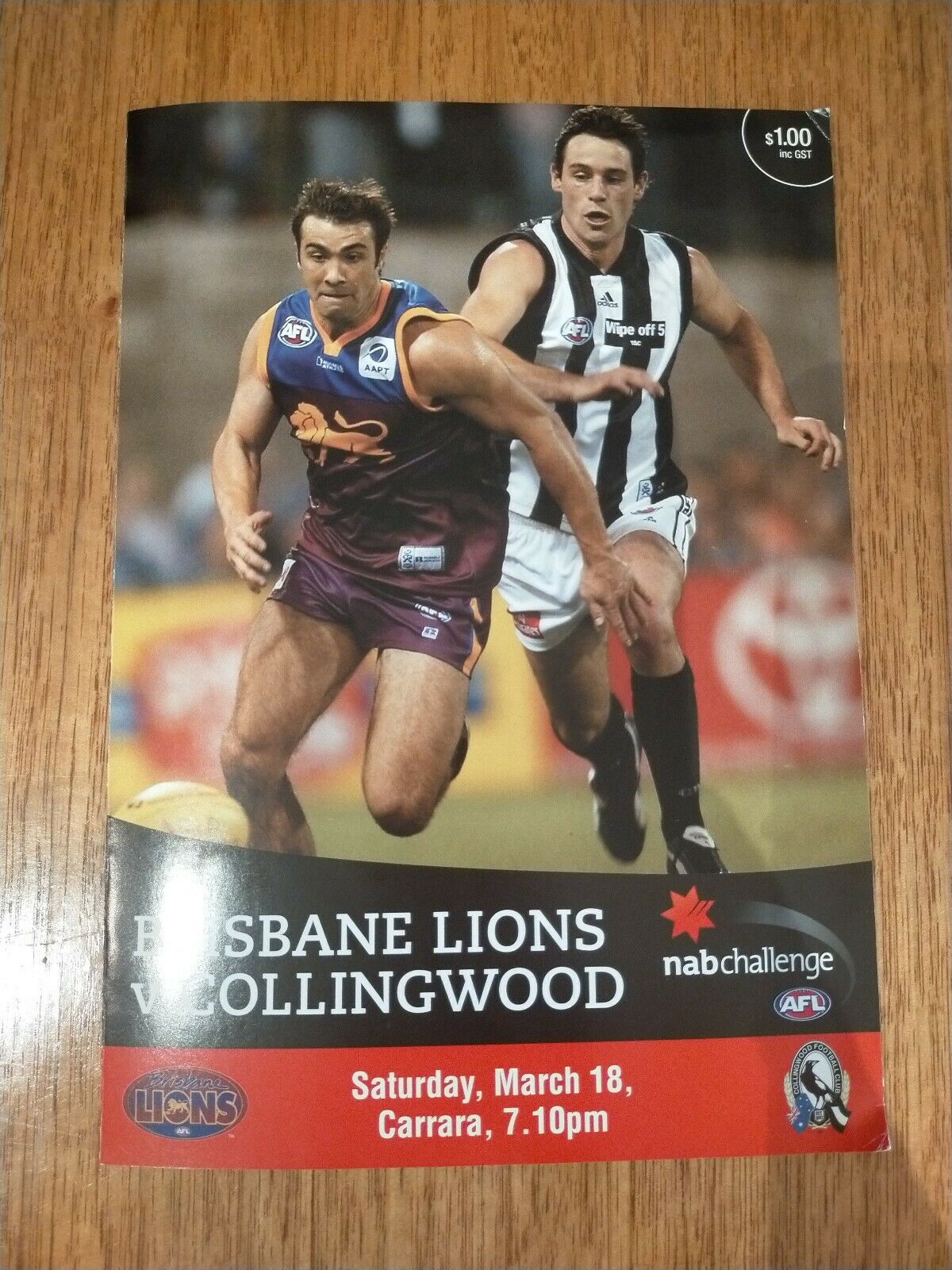 2006 March 18 NAB Challenge Brisbane v Collingwood Football Record