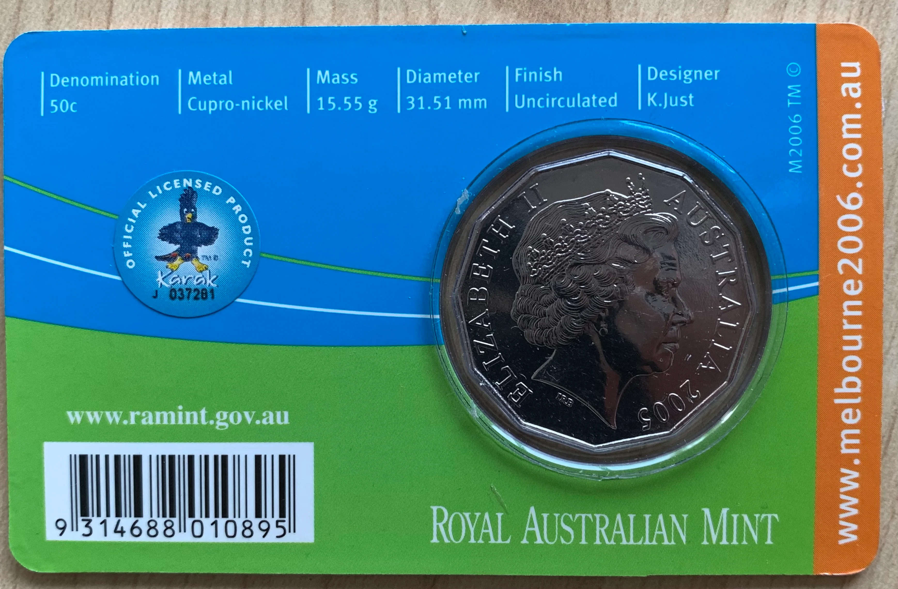 Australia 2006 50c Melbourne Commonwealth Games Secondary School Student Coin Design Uncirculated - Image 2