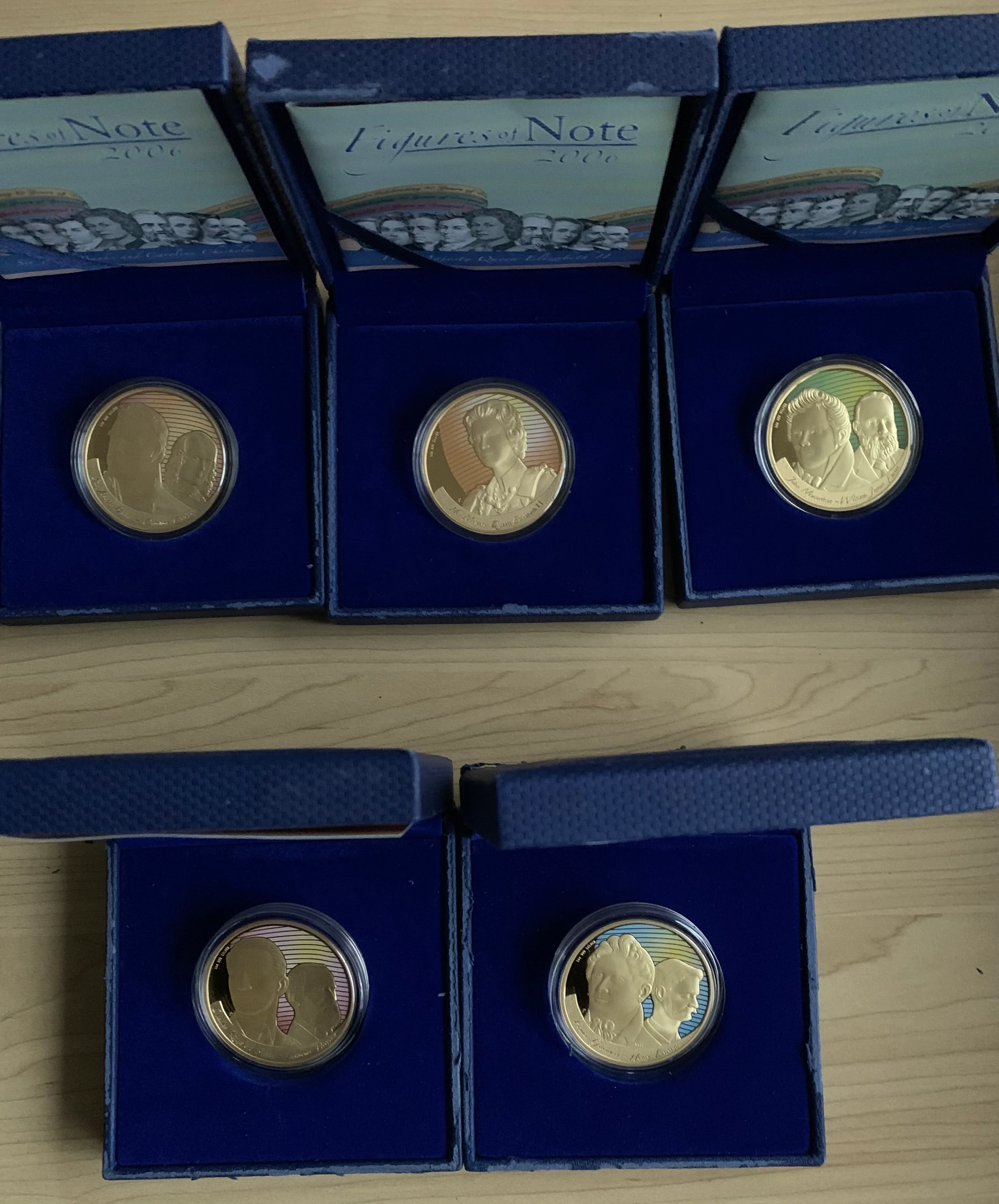 Australia 2006 Perth Mint $1 set of 5 Figures of Note 1oz .999 Proof Silver Coin