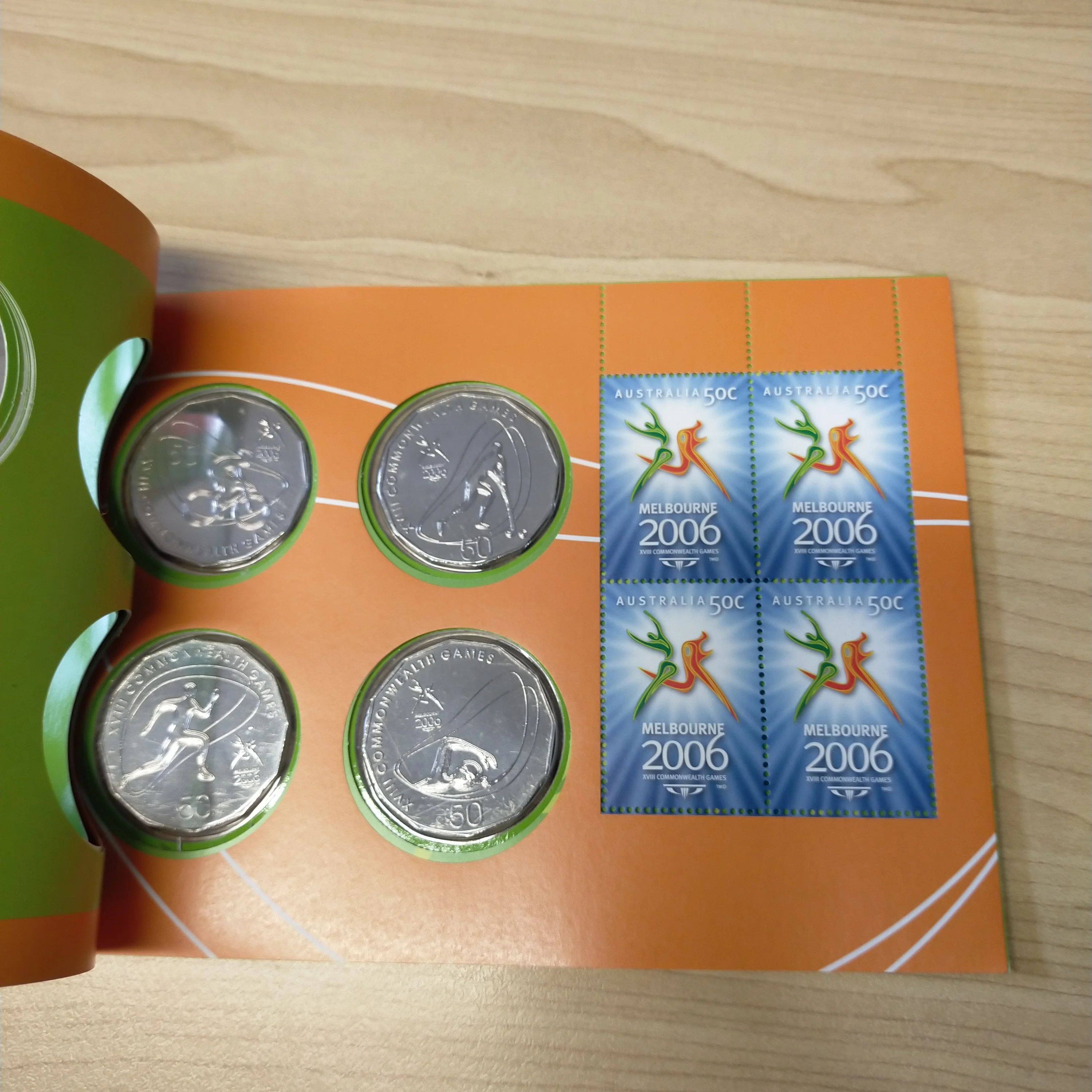 Australia 2006 Royal Australian Mint 50c Melbourne Commonwealth Games Coin and Stamp Booklet Set - Image 3