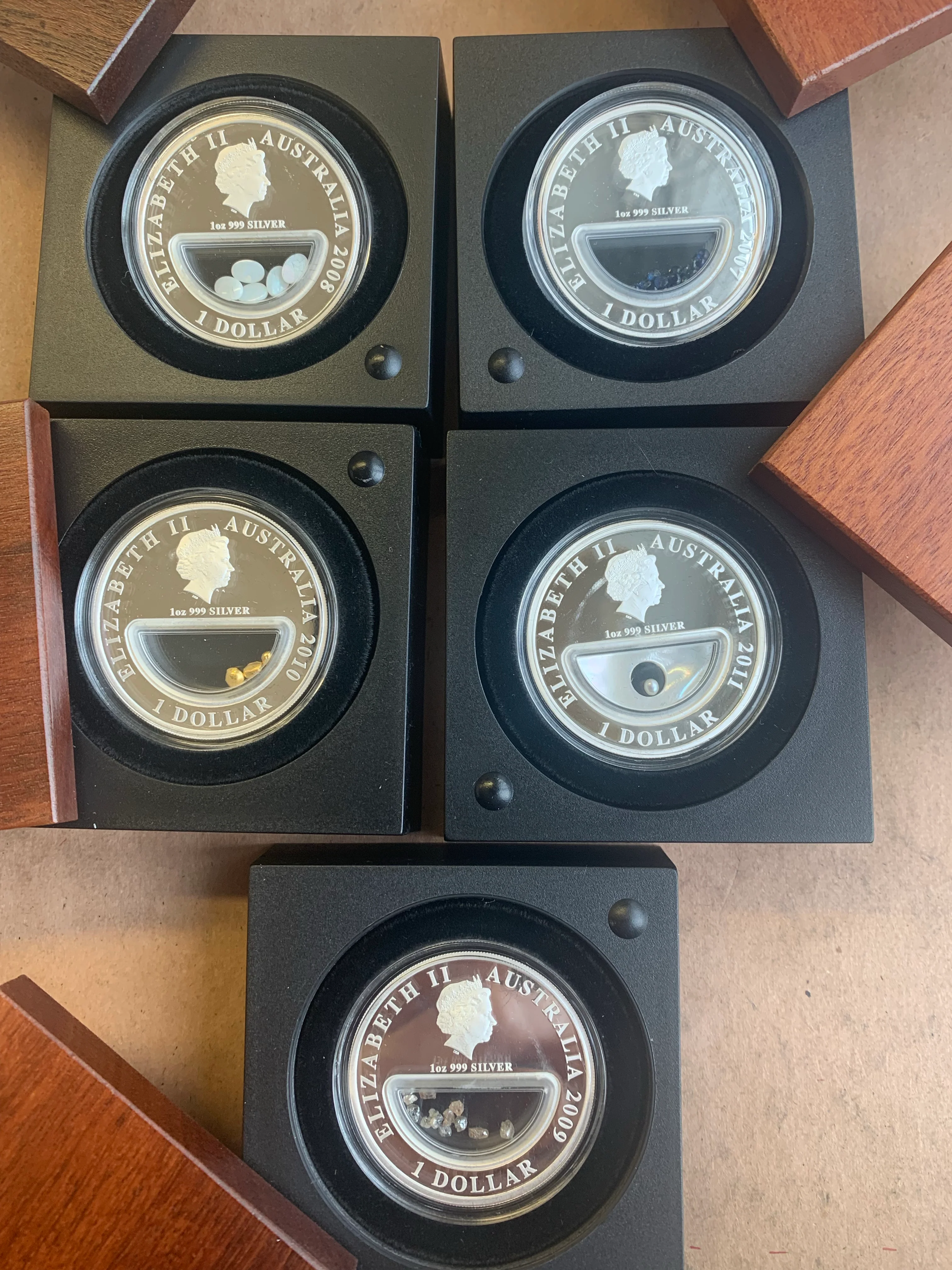 Australia 2007 - 2011 Perth Mint $1 Treasures of Australia Series set of 5 Proof 1oz .999 Silver Coin - Image 4
