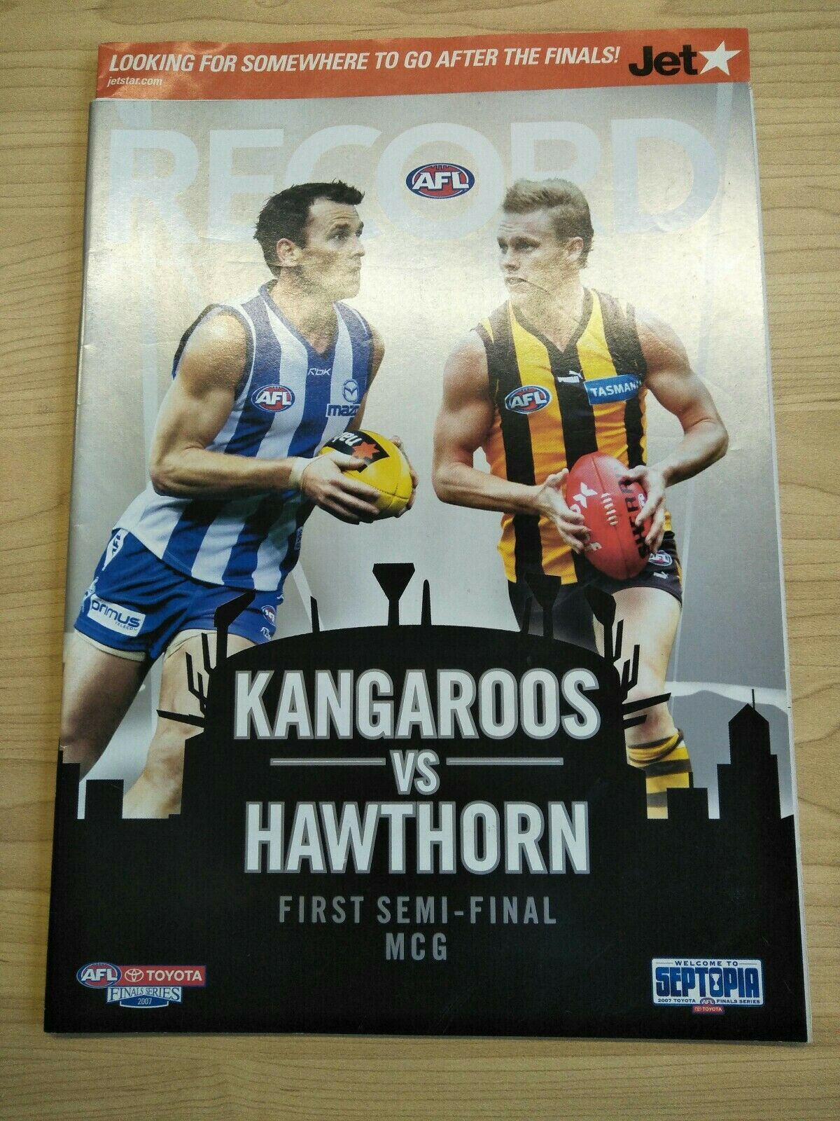 2007 First Semi Final Football Record North Melbourne v Hawthorn