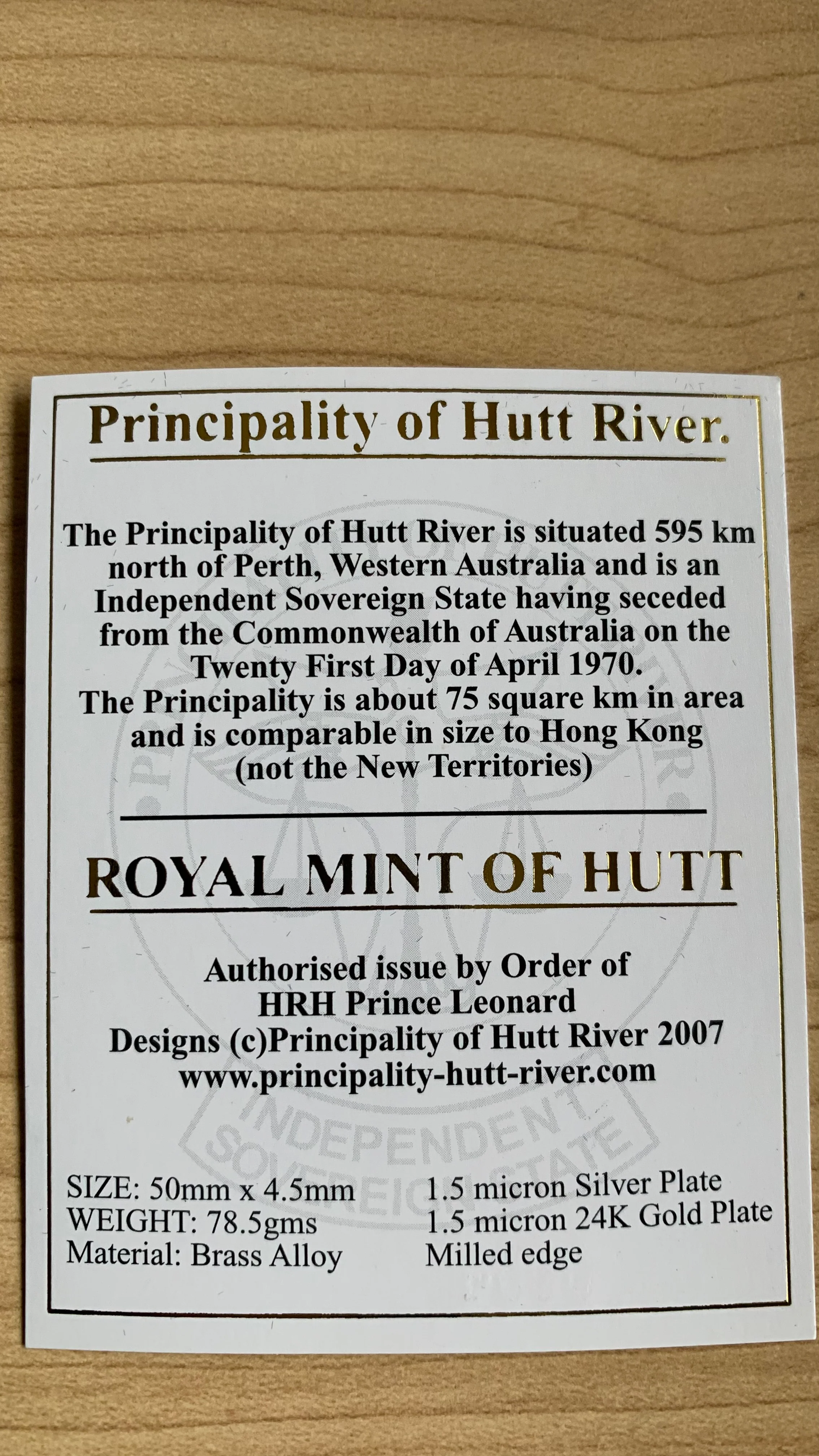 Australia 2007 Hutt River Province Diamond Wedding $30 Proof - Image 4