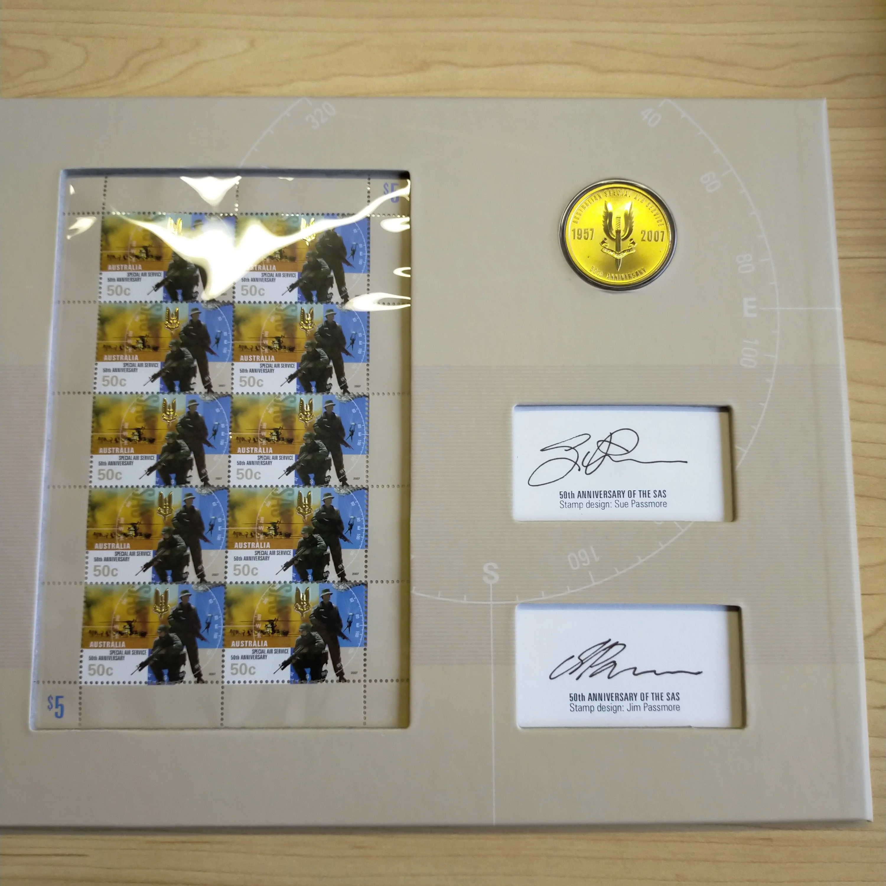 2007 Perth Mint 50th Anniversary Special Air Service $1 Coin and Stamp Sheet Presentation Folder - Image 3