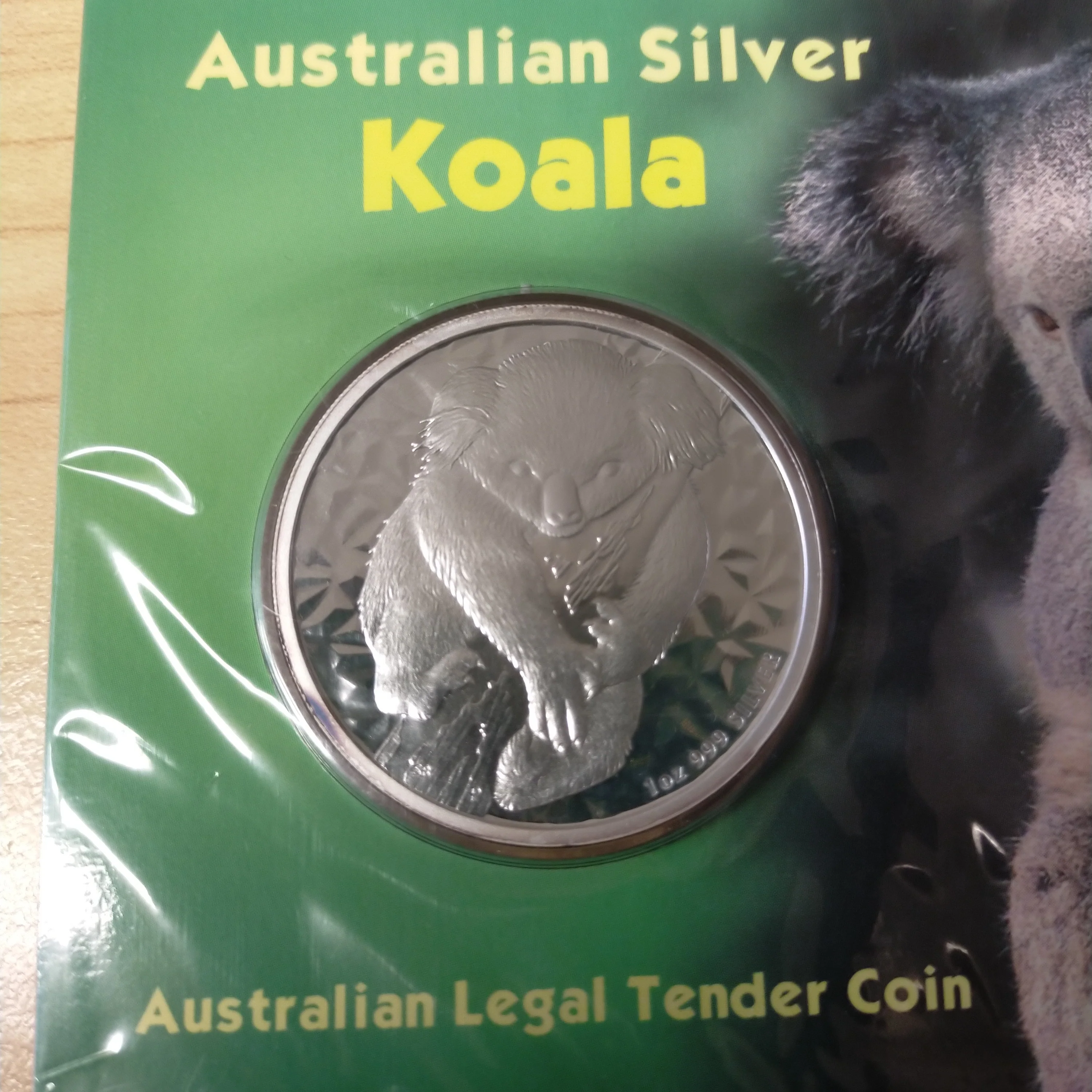 Australia 2007 Perth Mint One dollar Australian Silver Koala 1oz Silver Uncirculated Carded Coin - Image 2