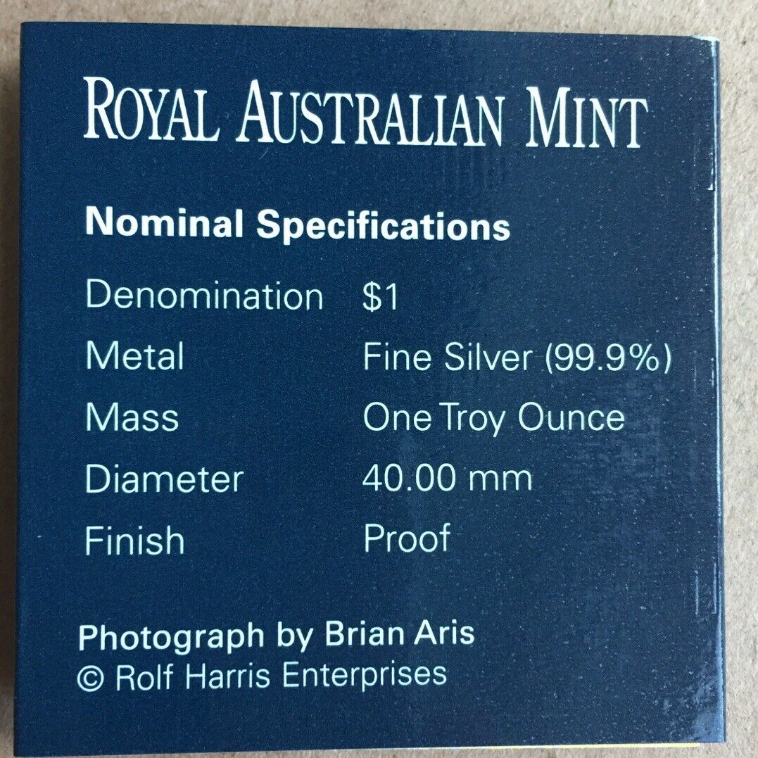 Australia 2007 Royal Australian Mint $1 Kangaroo Rolf Harris design Ounce Silver Proof - Image 3