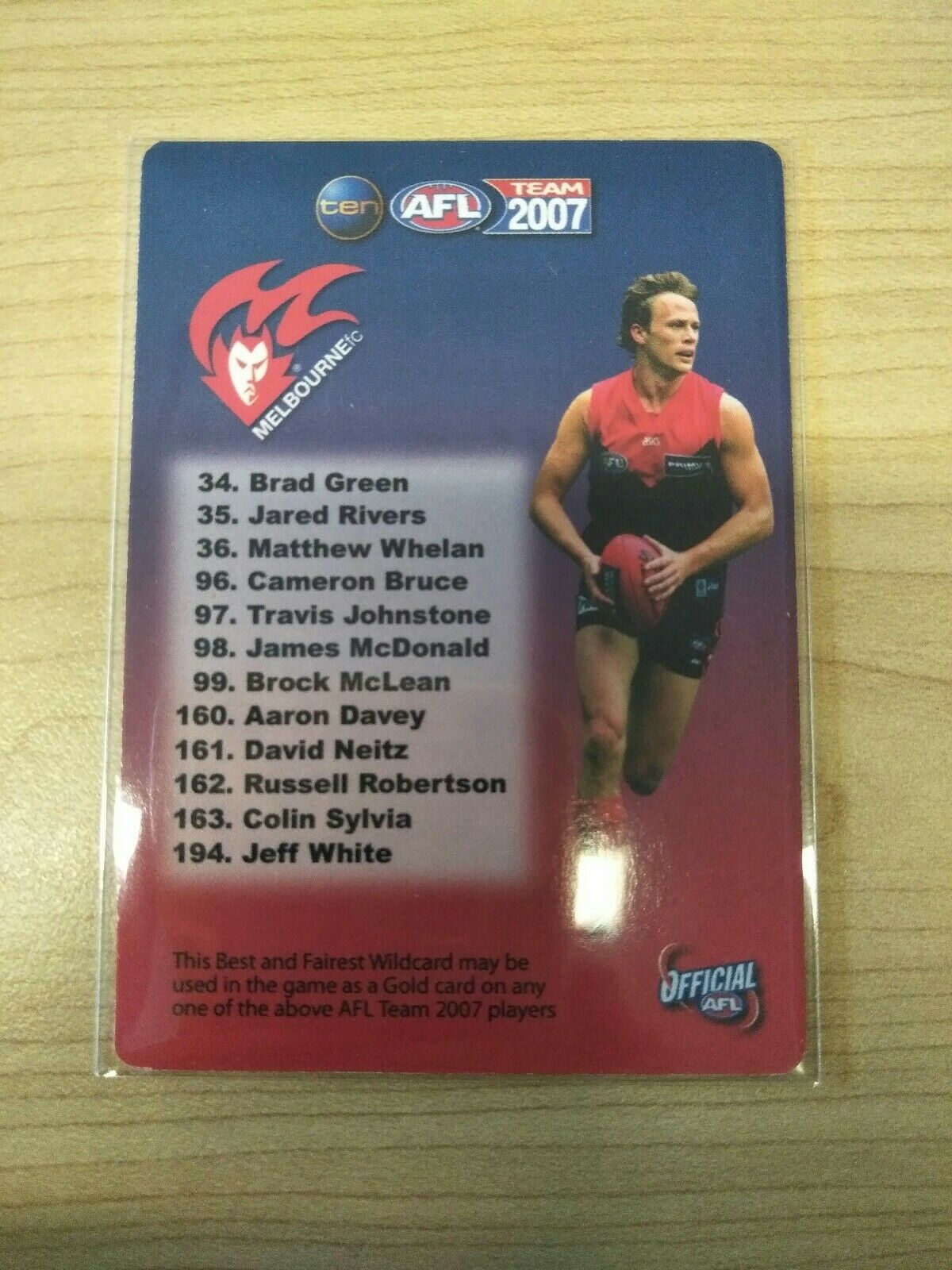 2007 Teamcoach Gold Best And Fairest James McDonald Melbourne - Image 2