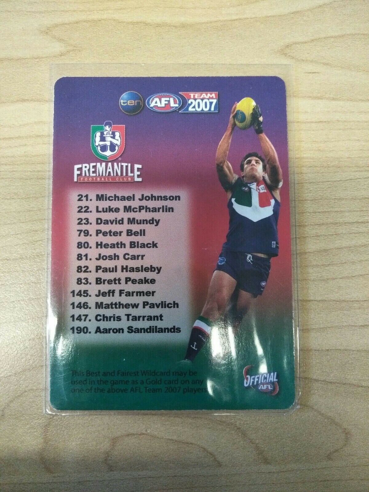 2007 Teamcoach Gold Best And Fairest Matthew Pavlich Fremantle - Image 2