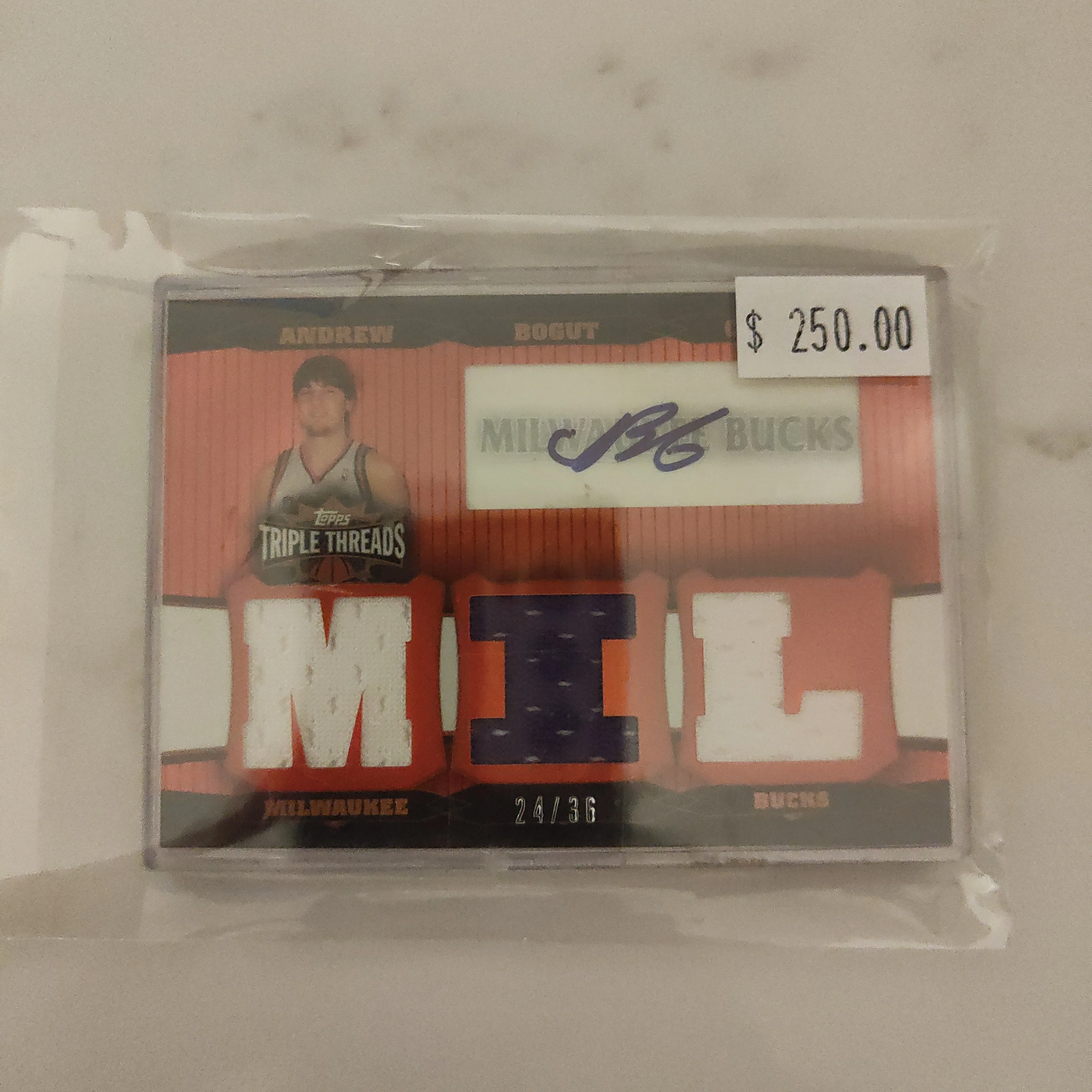 2007 Topps Triple Threads Patch Signature Andrew Bogut NBA Basketball Card 24/36