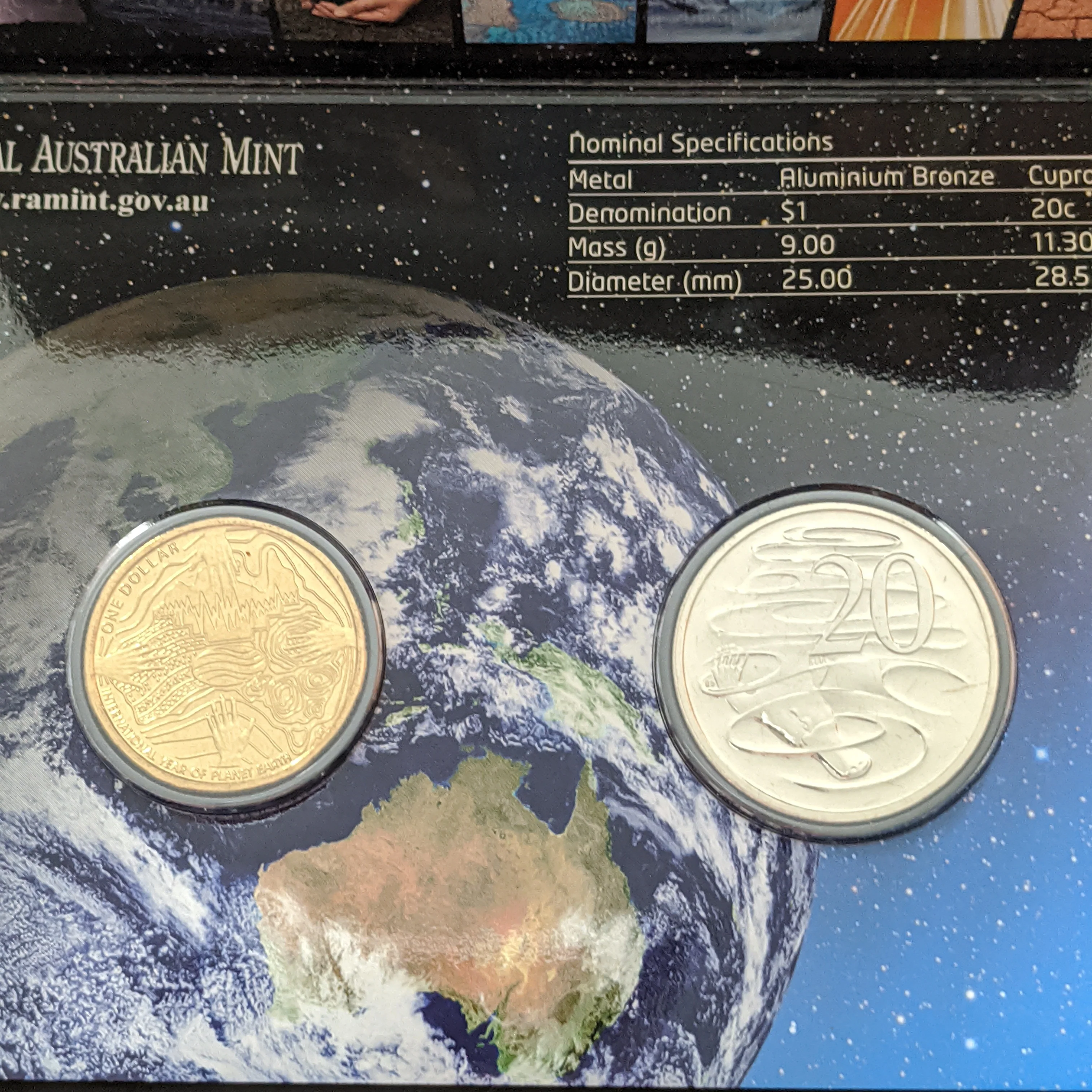 Australia 2008 Royal Australian Mint International Year of Planet Earth 2 Coin Uncirculated Set - Image 2