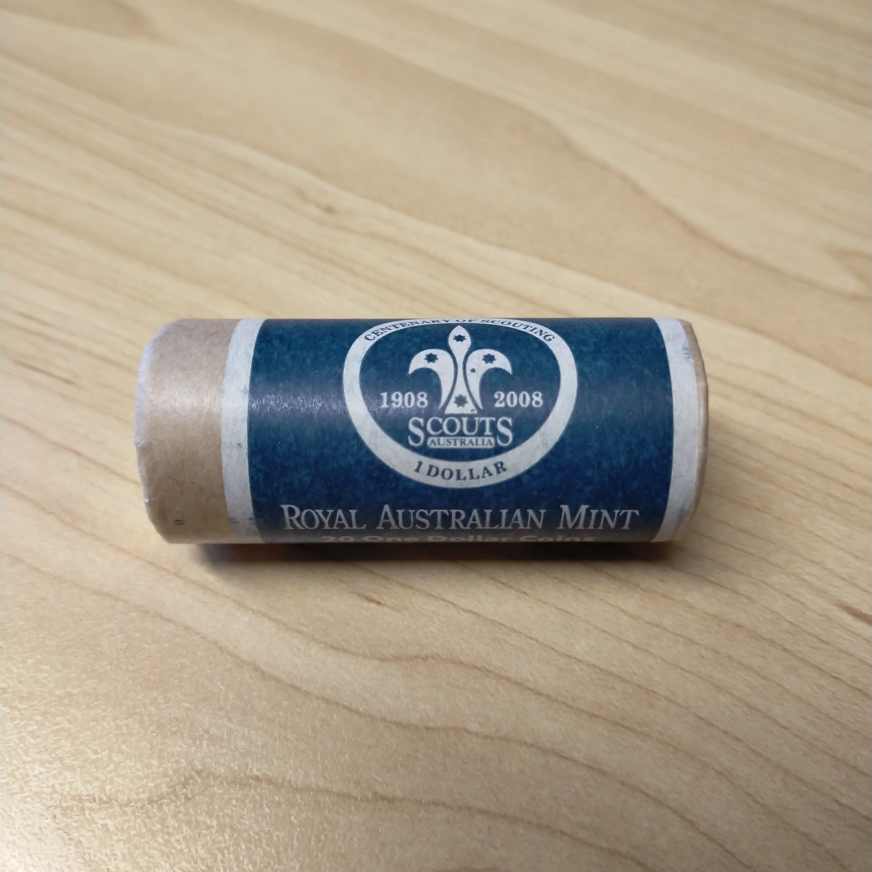 2008 Royal Australian Mint $1 Centenary of Scouts Uncirculated Coin Mint Roll - Image 2