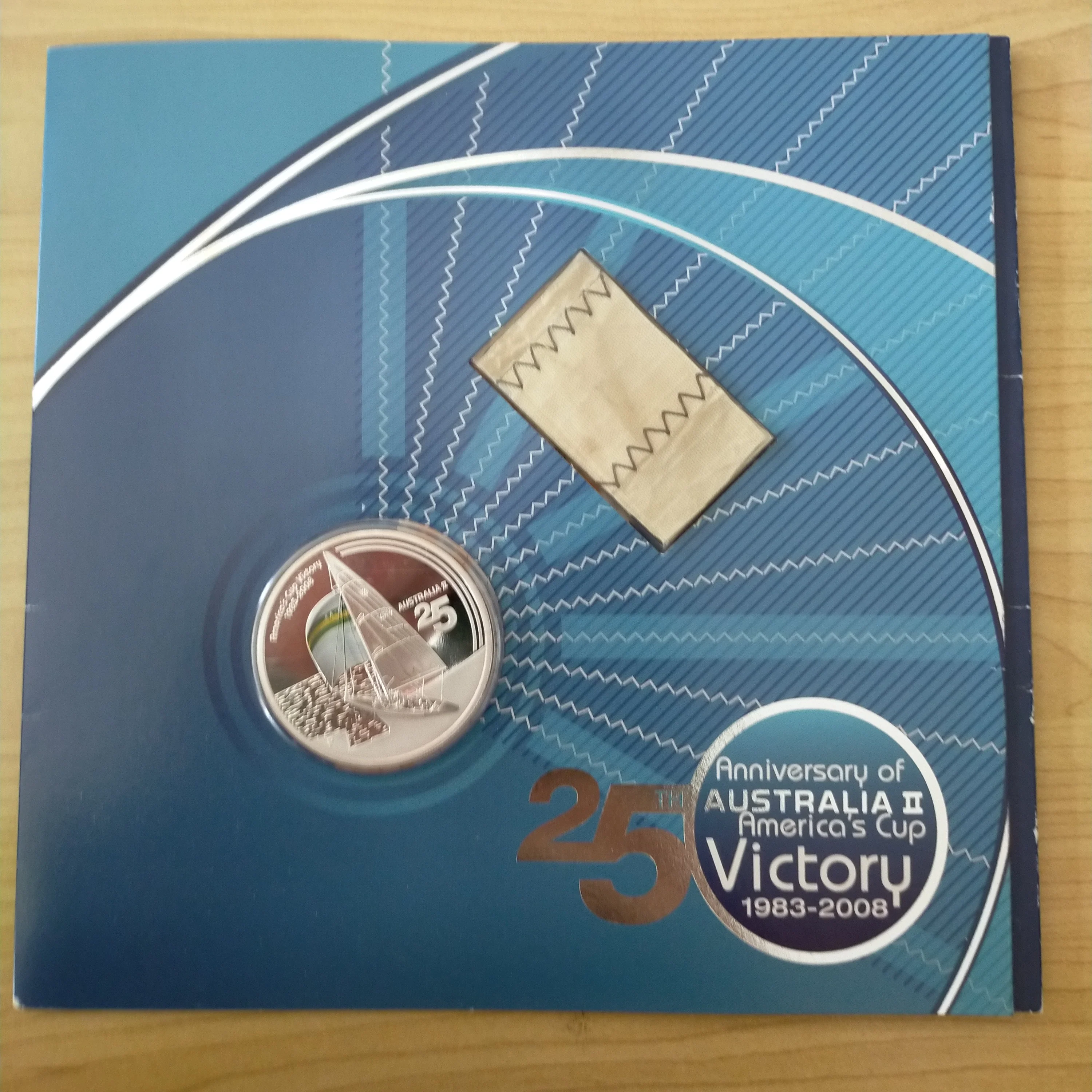 Australia USA 2008 Perth Mint $1 25th Anniversary of Australia II America's Cup Victory 1oz .999 Proof Silver Coin - Image 2