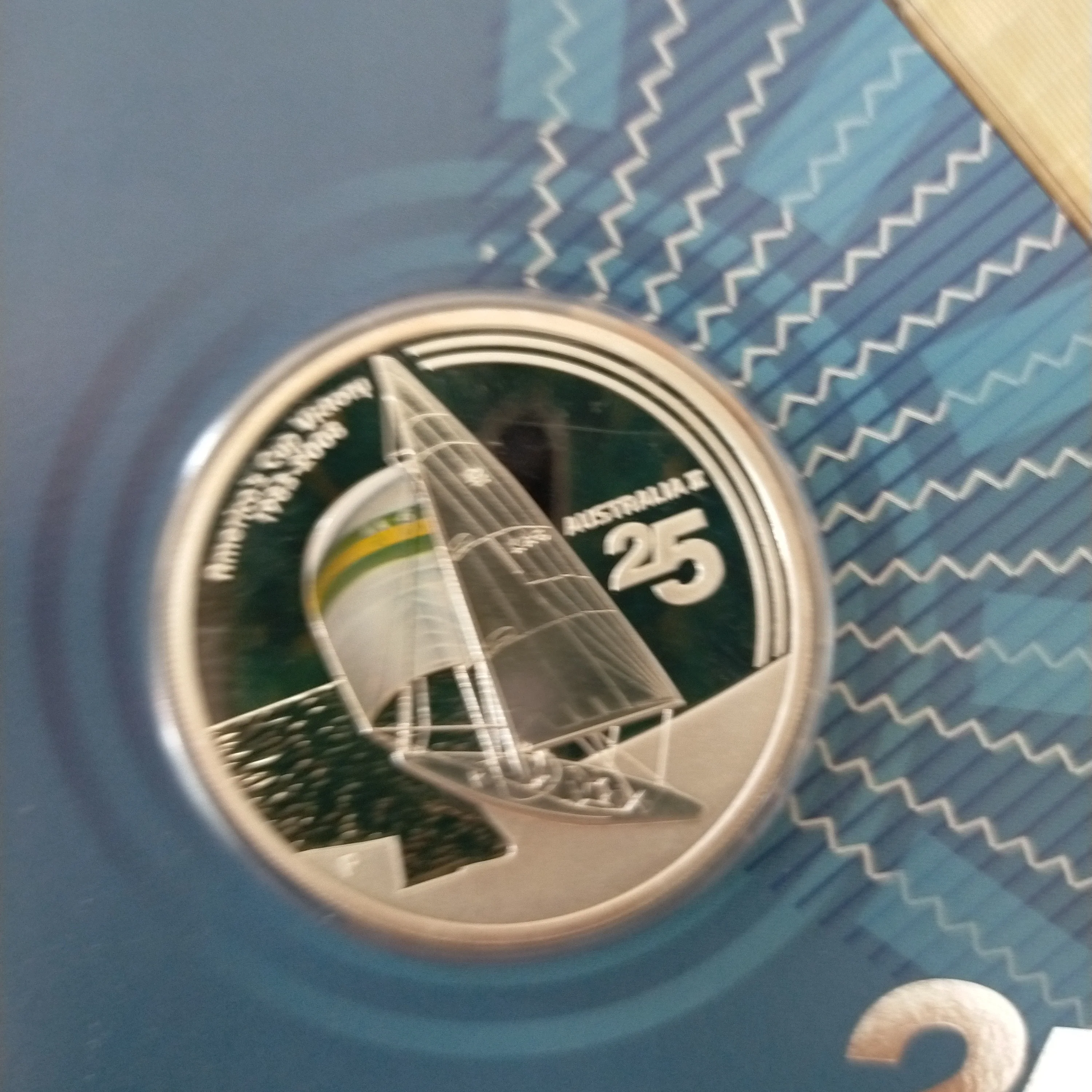 Australia USA 2008 Perth Mint $1 25th Anniversary of Australia II America's Cup Victory 1oz .999 Proof Silver Coin - Image 3