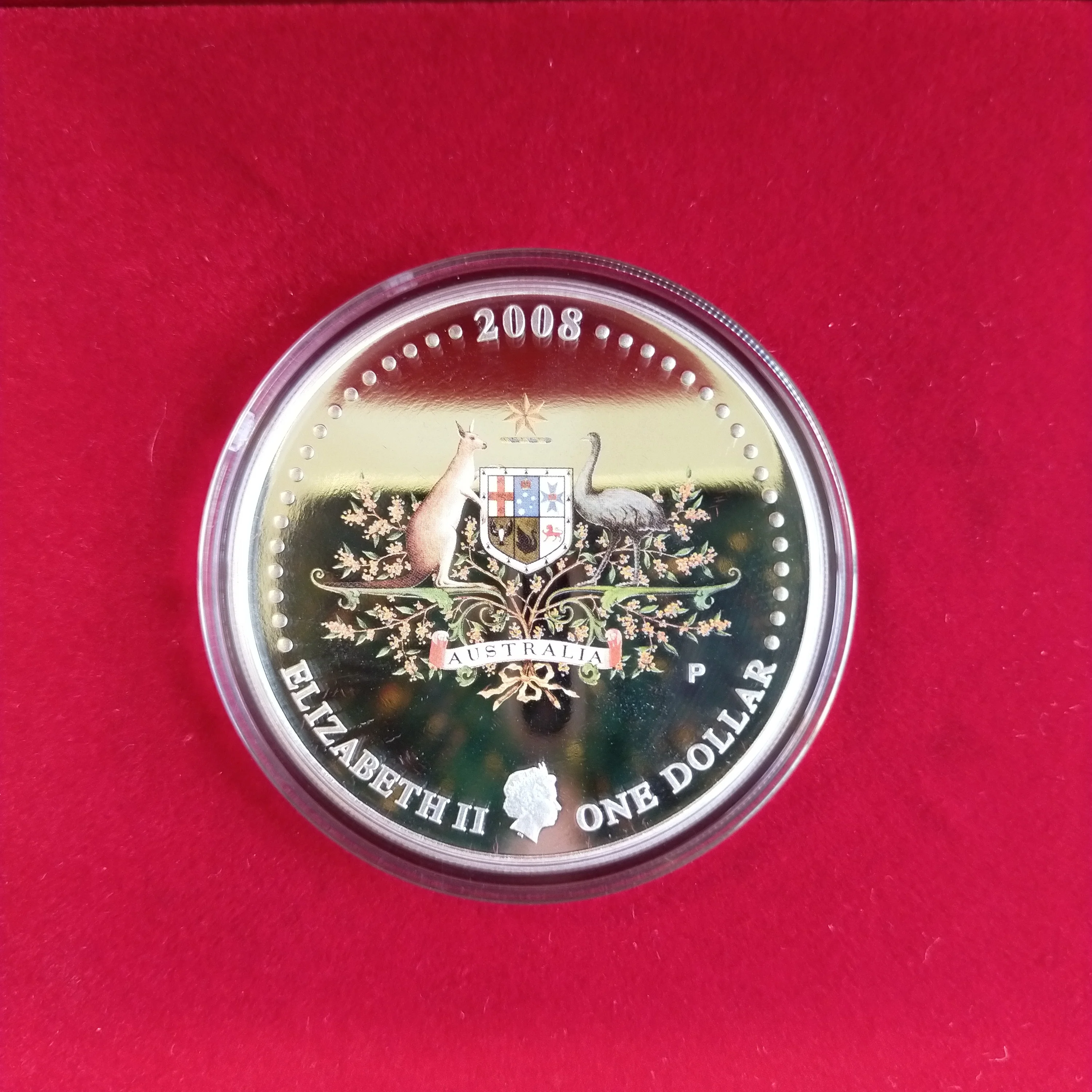 Australia 2008 Perth Mint $1 Australian Commonwealth Coat of Arms 1oz .999 Proof Silver Coin - Image 3
