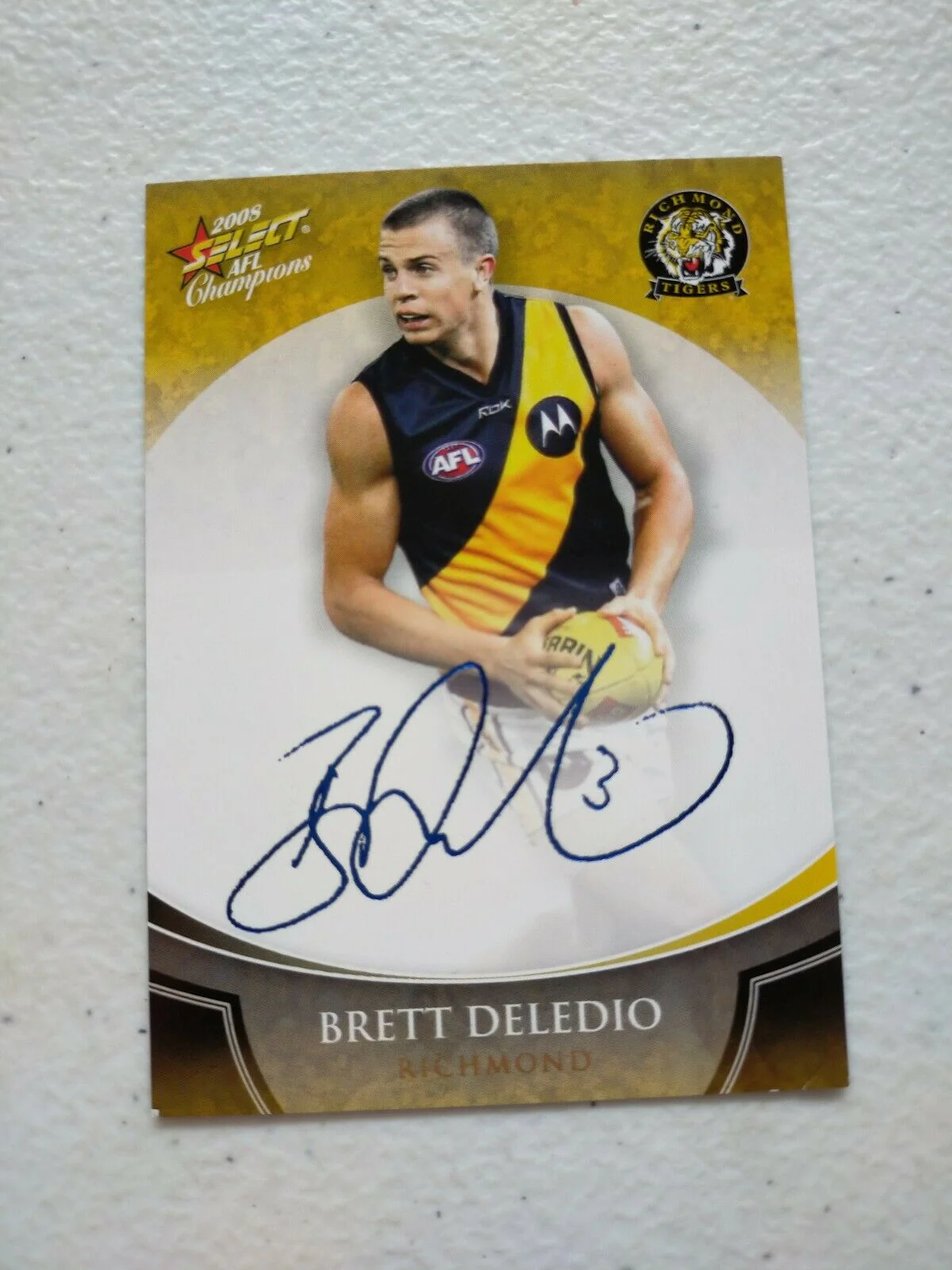 2008 Select AFL Champions Foil Signature Card Brett Deledio Richmond