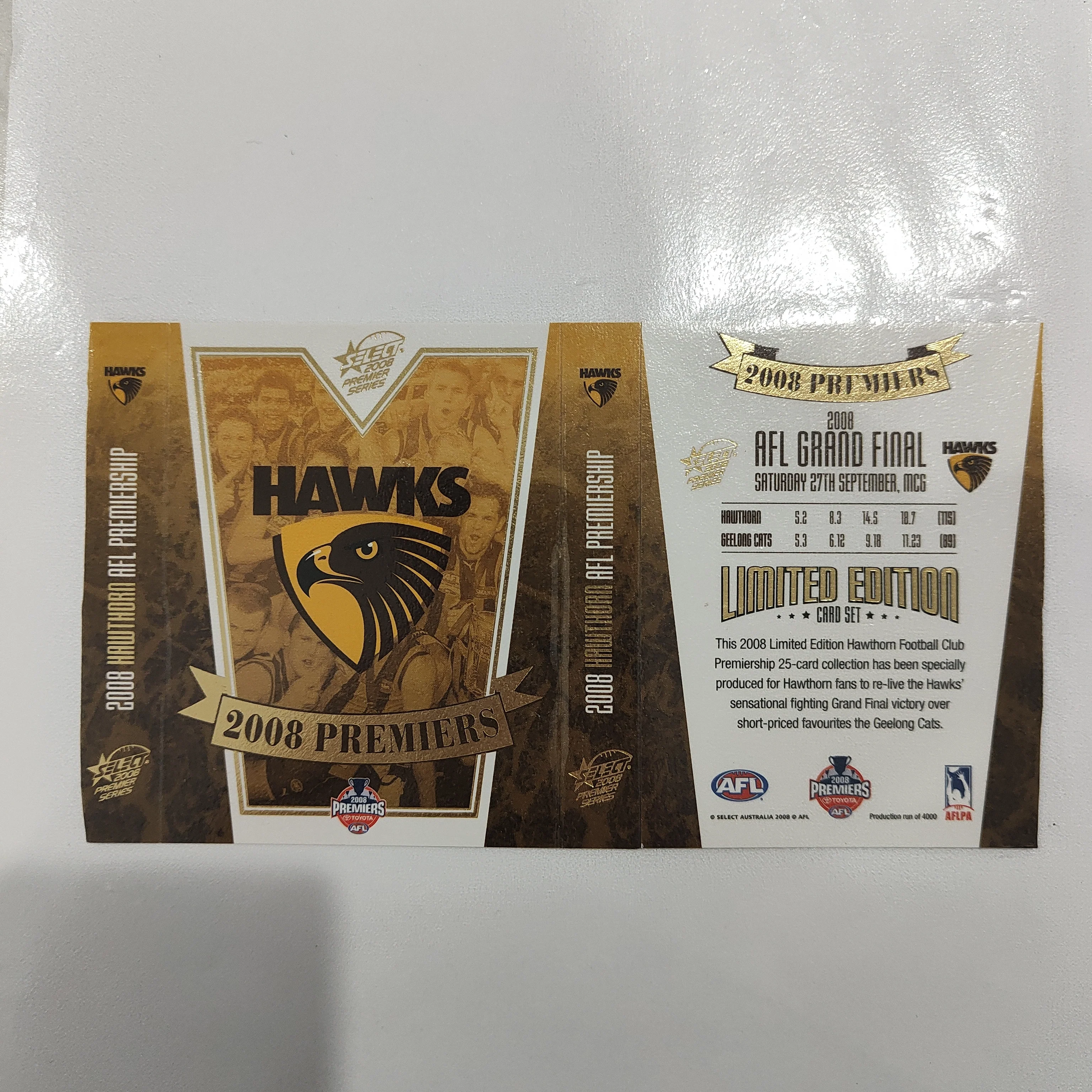 2008 Select Hawthorn Football Club Premiership Boxed Football Card Set - Image 4