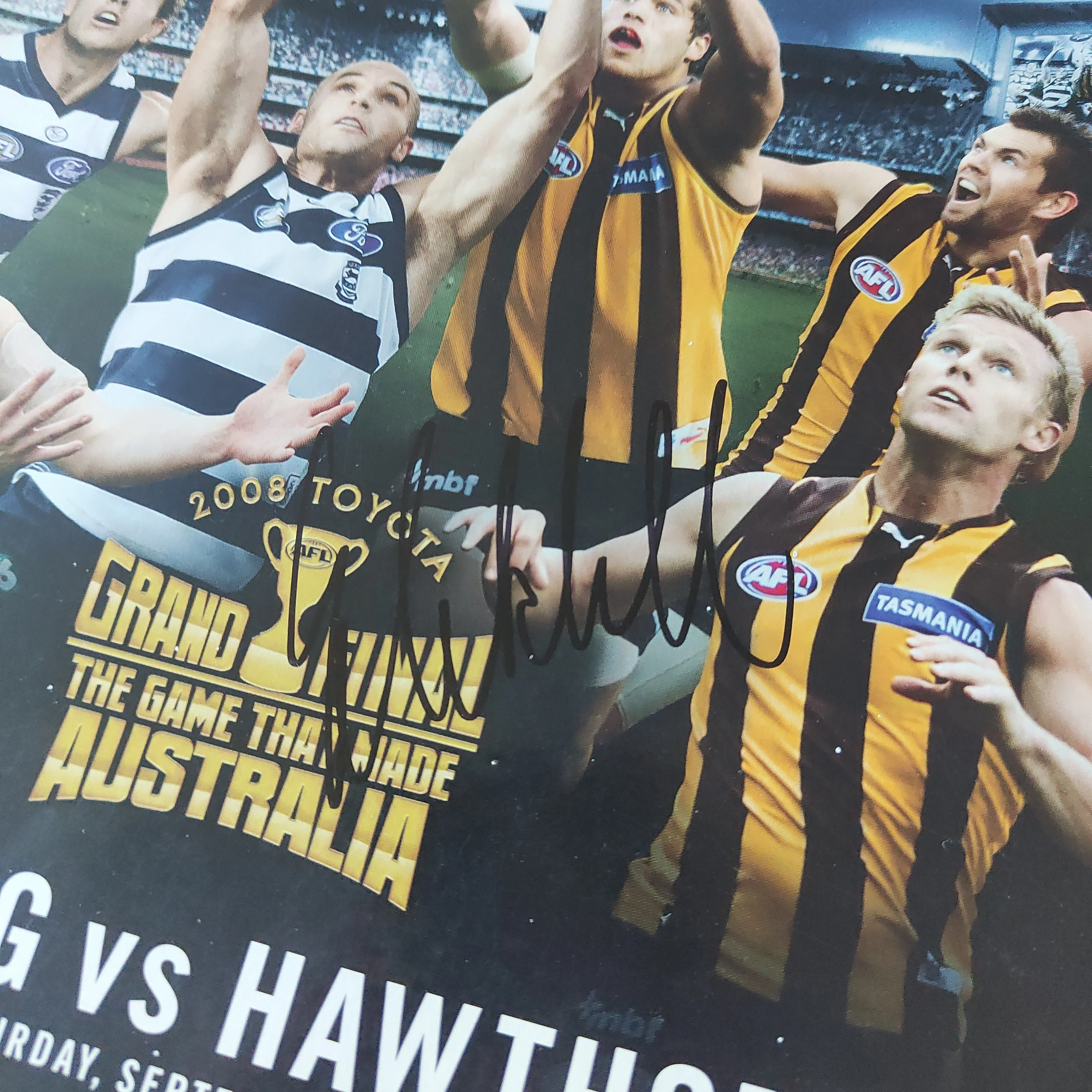 2008 Sept 27 AFL Grand Final Football Record Geelong v Hawthorn SIGNED BY SAM MITCHELL - Image 2