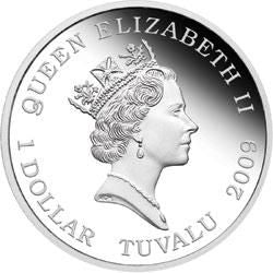 Tuvalu 2009 $1 Deadly and Dangerous Australian Saltwater Crocodile 1oz 999 Silver Proof Coin Box Cert - Image 2