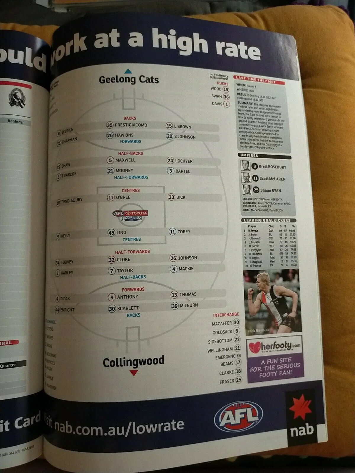 2009 Sept 19 2nd Preliminary Final AFL Football Record Geelong v Collingwood - Image 4