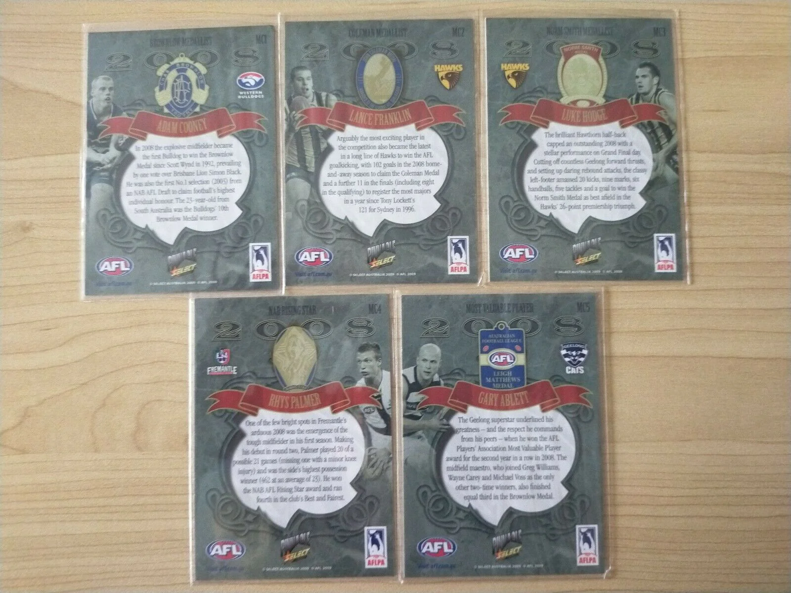 2009 Select Pinnacle Medal Winners Set Complete Set Of 5 Cards - Image 2