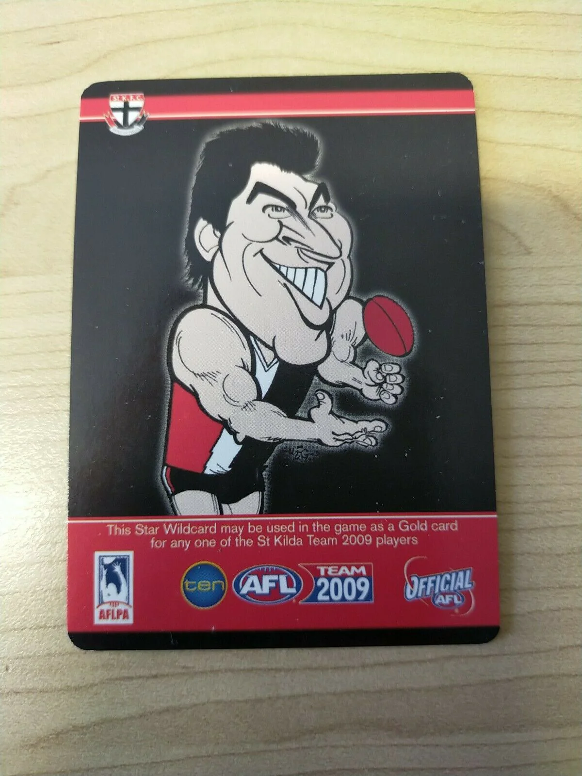 2009 Teamcoach Star Wildcard Printing Error Card Lenny Hayes St Kilda - Image 2