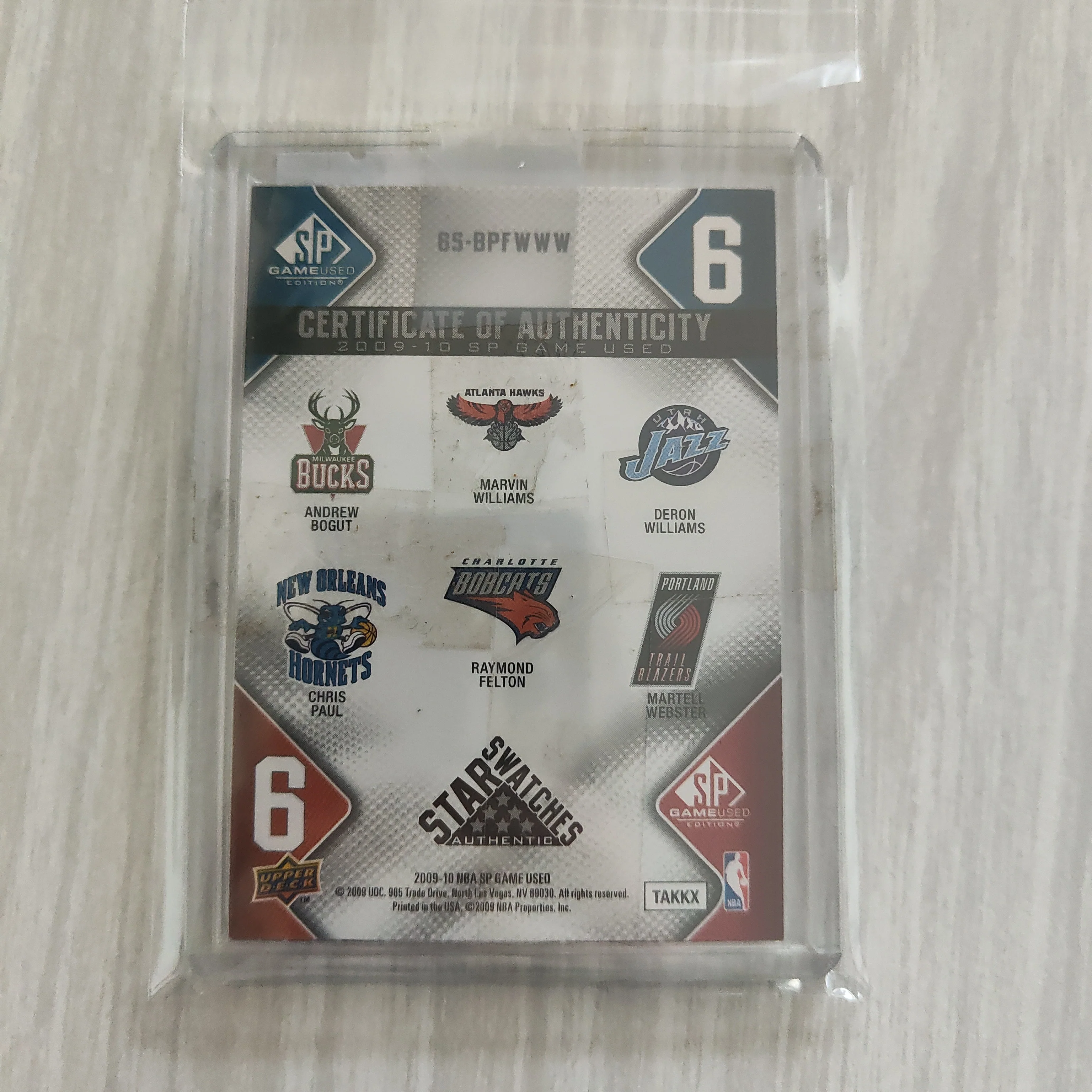 2009 Upper Deck SP Game Used Star Swatches Patch Card NBA Basketball Card 57/99 - Image 2