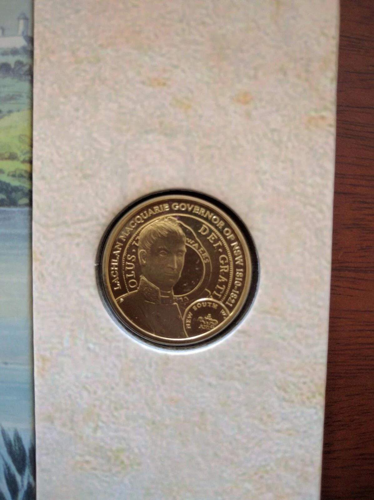 2010 $1 Lachlan Macquarie Coin Stamp Presentation Folder Limited Edition 267/500 - Image 2