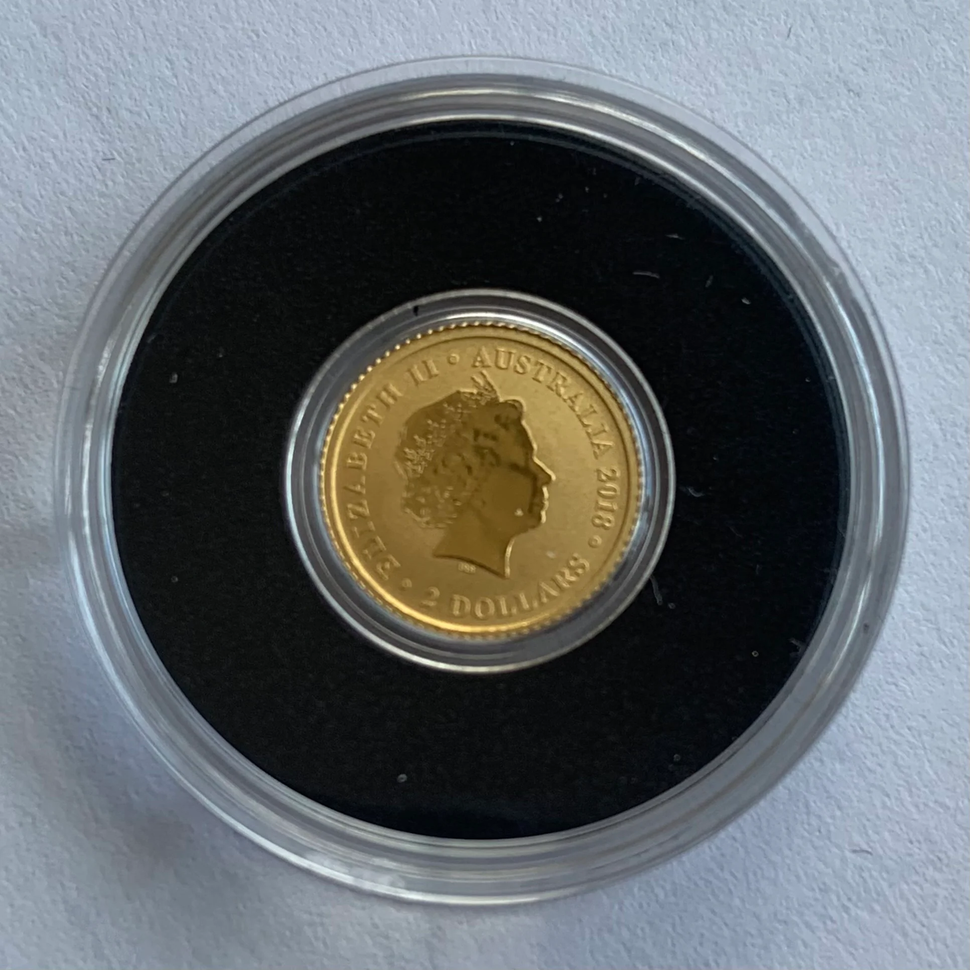 2018 $2 Australian Kangaroo Series .5 gram .9999 Gold Coin - Image 2