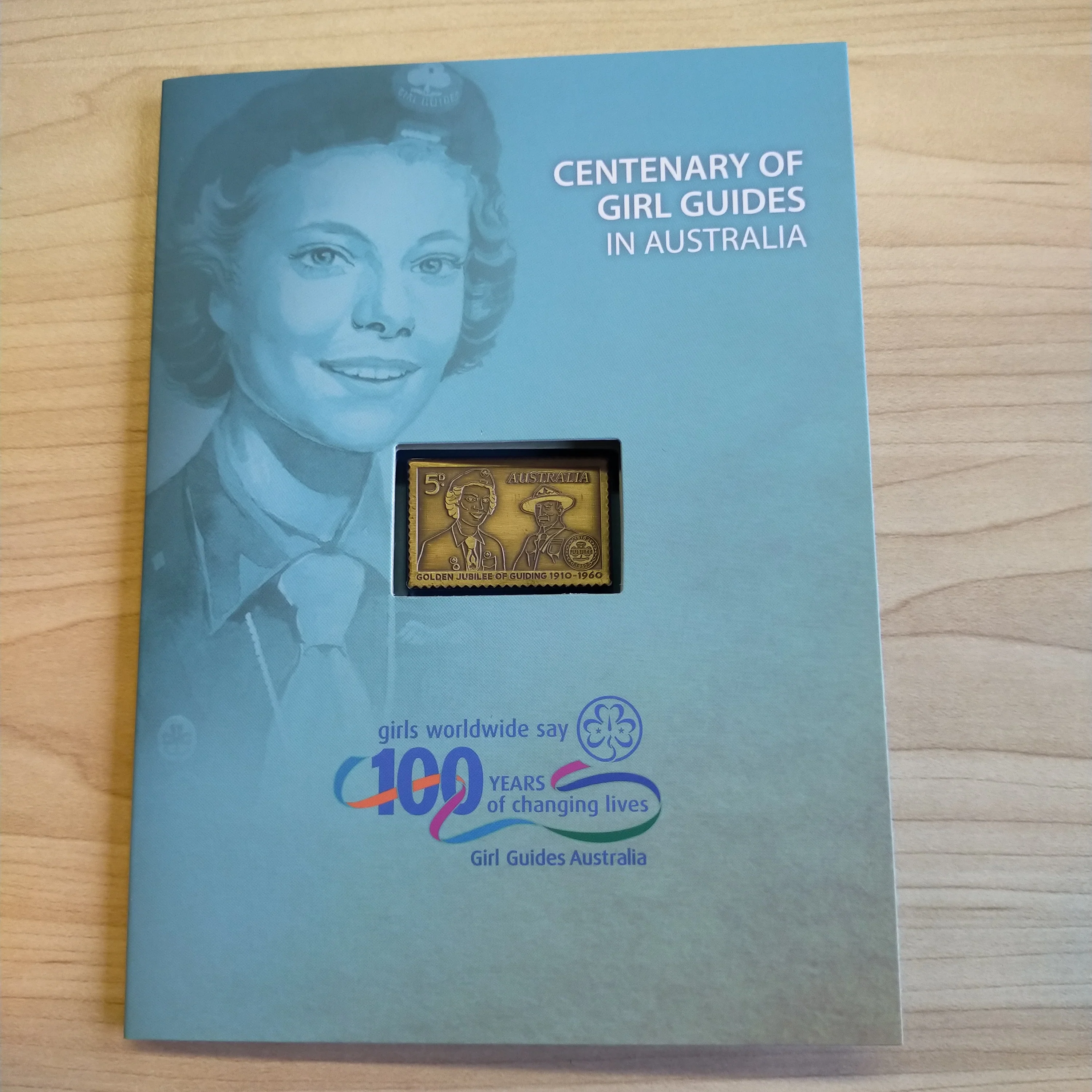 2010 Australia Post Centenary of Girl Guides In Australia Brass Ingot and Stamp Set - Image 2