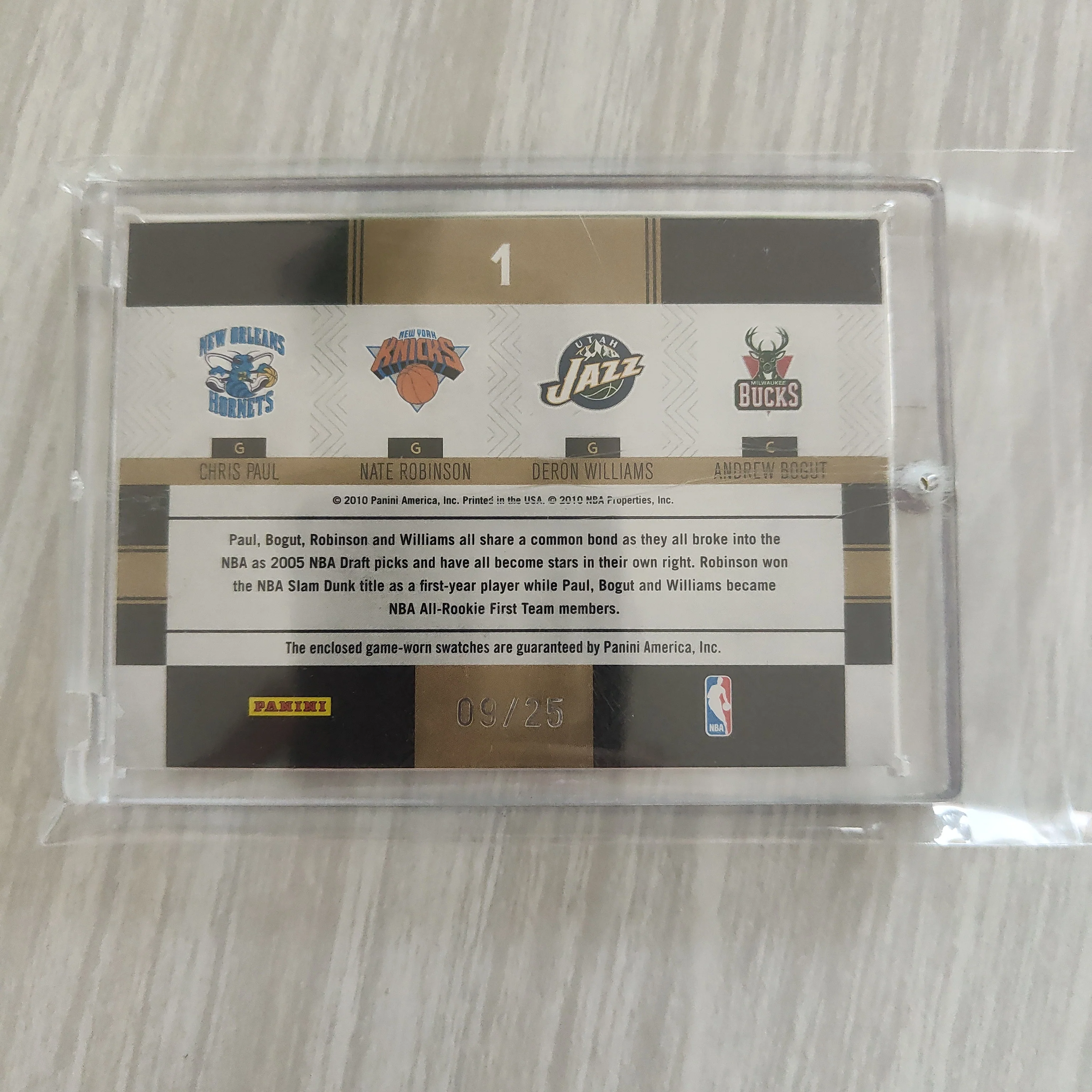 2010 Panini Timeless Treasures Rookie Year Quad Patch Card NBA Basketball Card 09/25 - Image 2