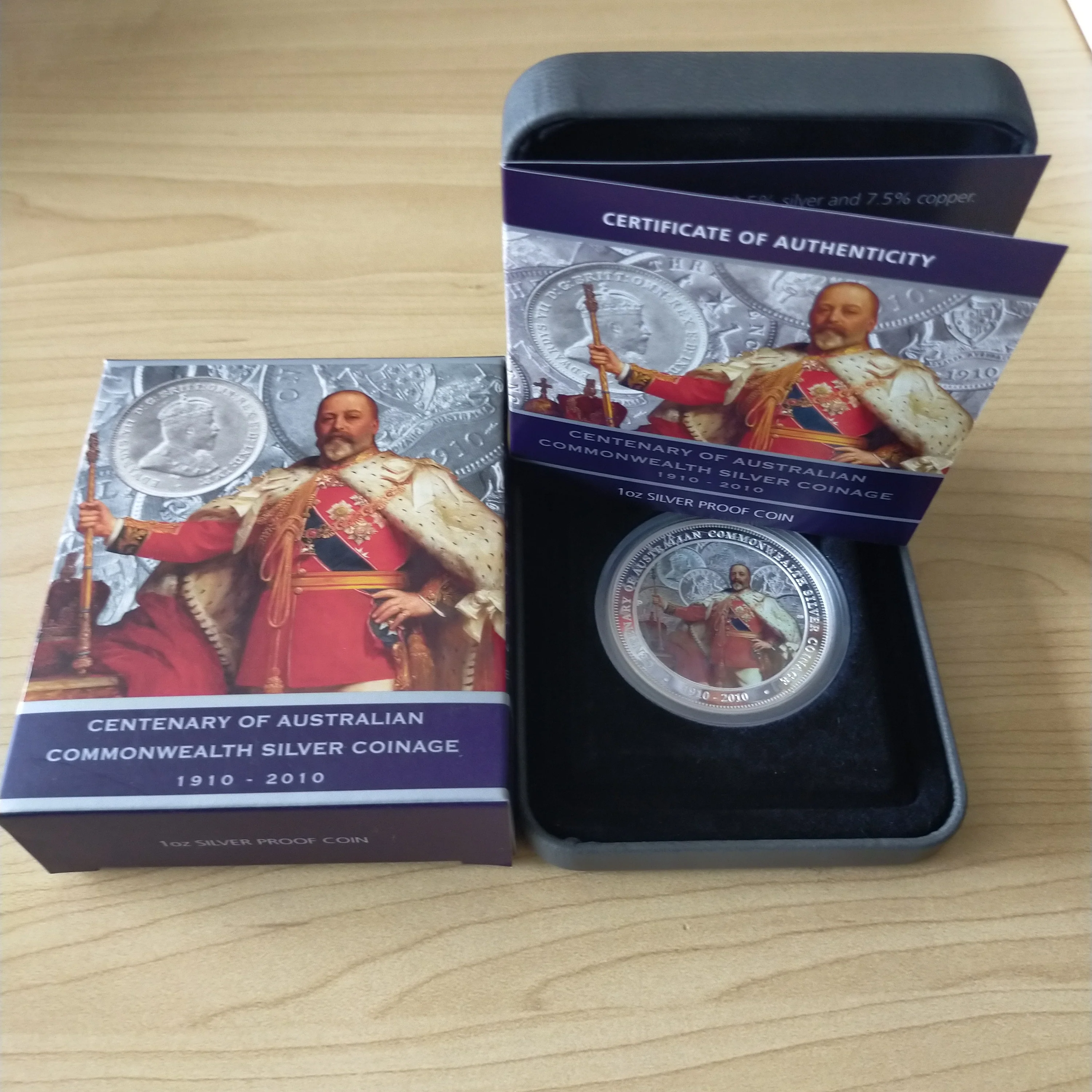 Australia 2010 Perth Mint $1 Centenary of Australian Commonwealth Silver Coinage 1oz .999 Proof Silver Coin