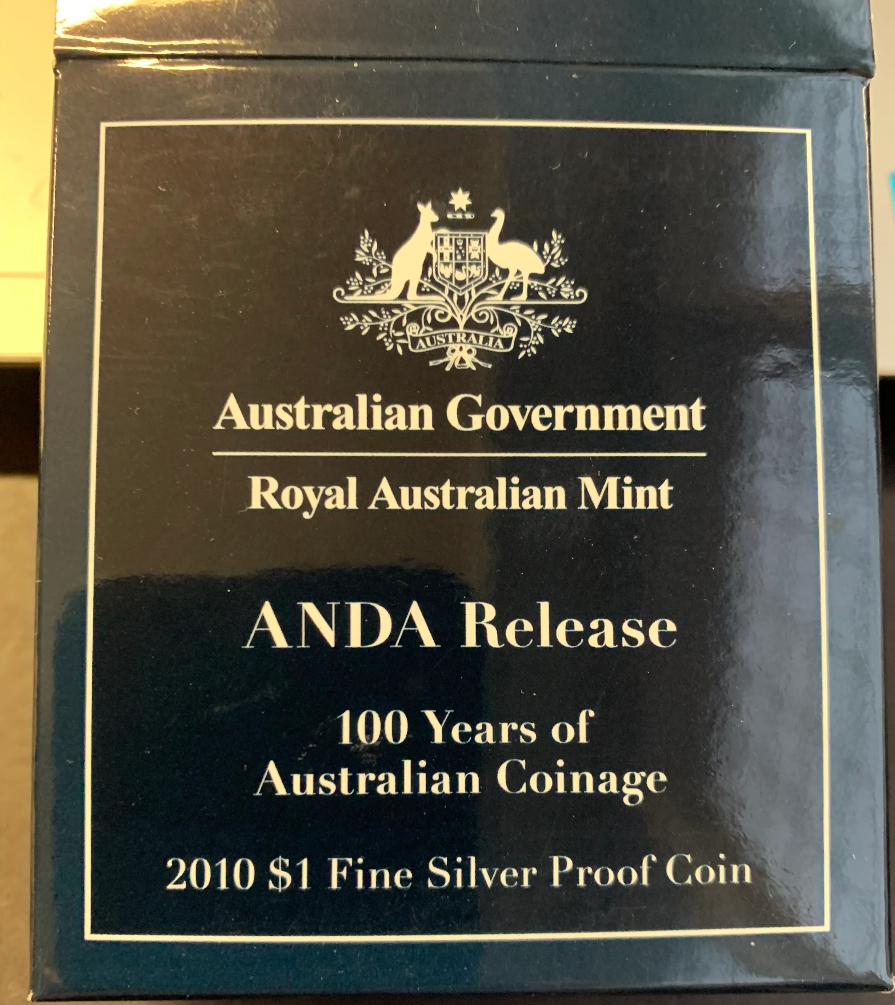2010 Royal Australian Mint $1 - 100 Years of Australian Coinage ANDA Release Silver Proof Coin "C" Privy Mark - Image 2