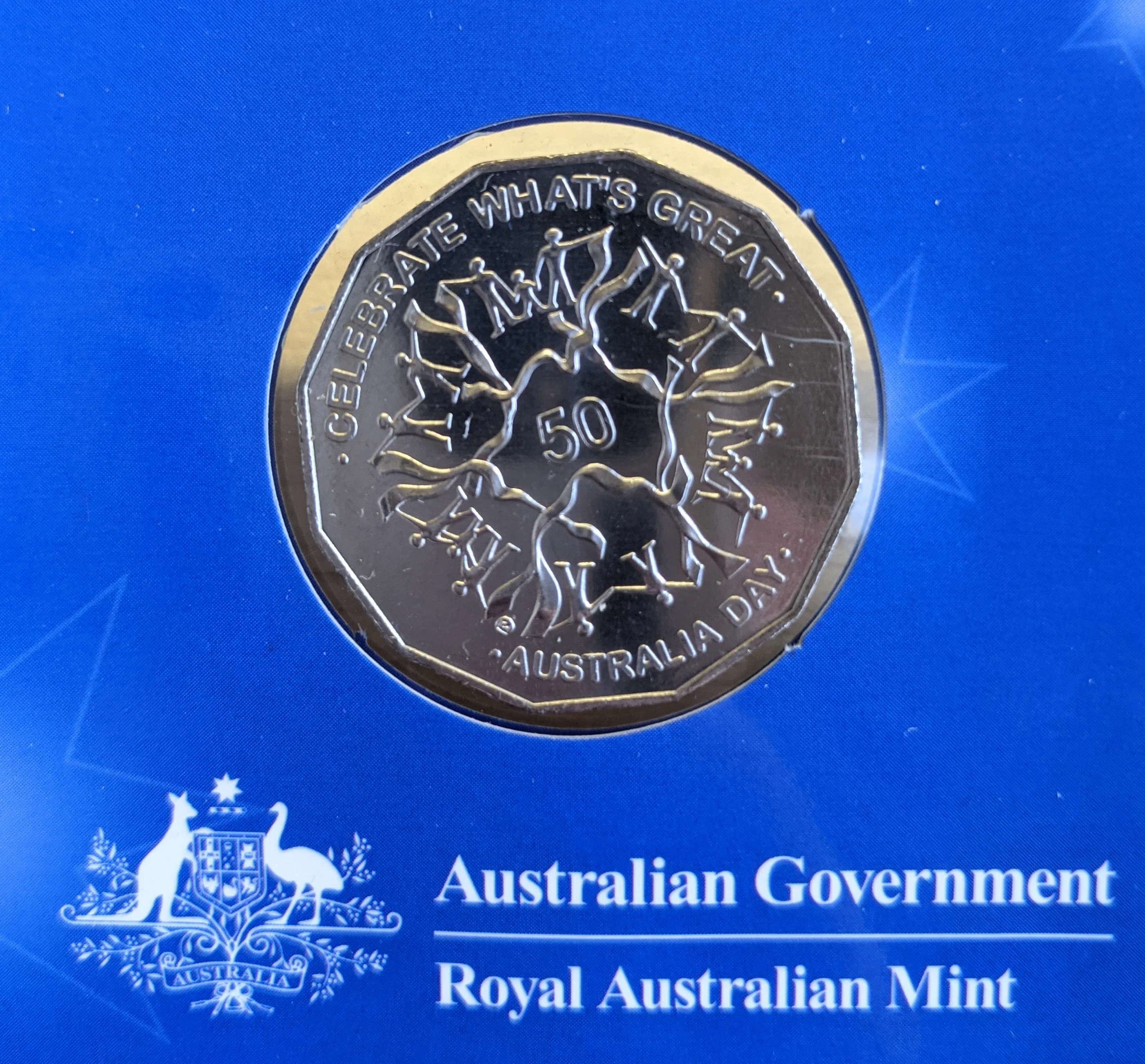 Australia 2010 Royal Australian Mint 50c Australia Day .999 Silver Proof Gold Plated Coin - Image 6