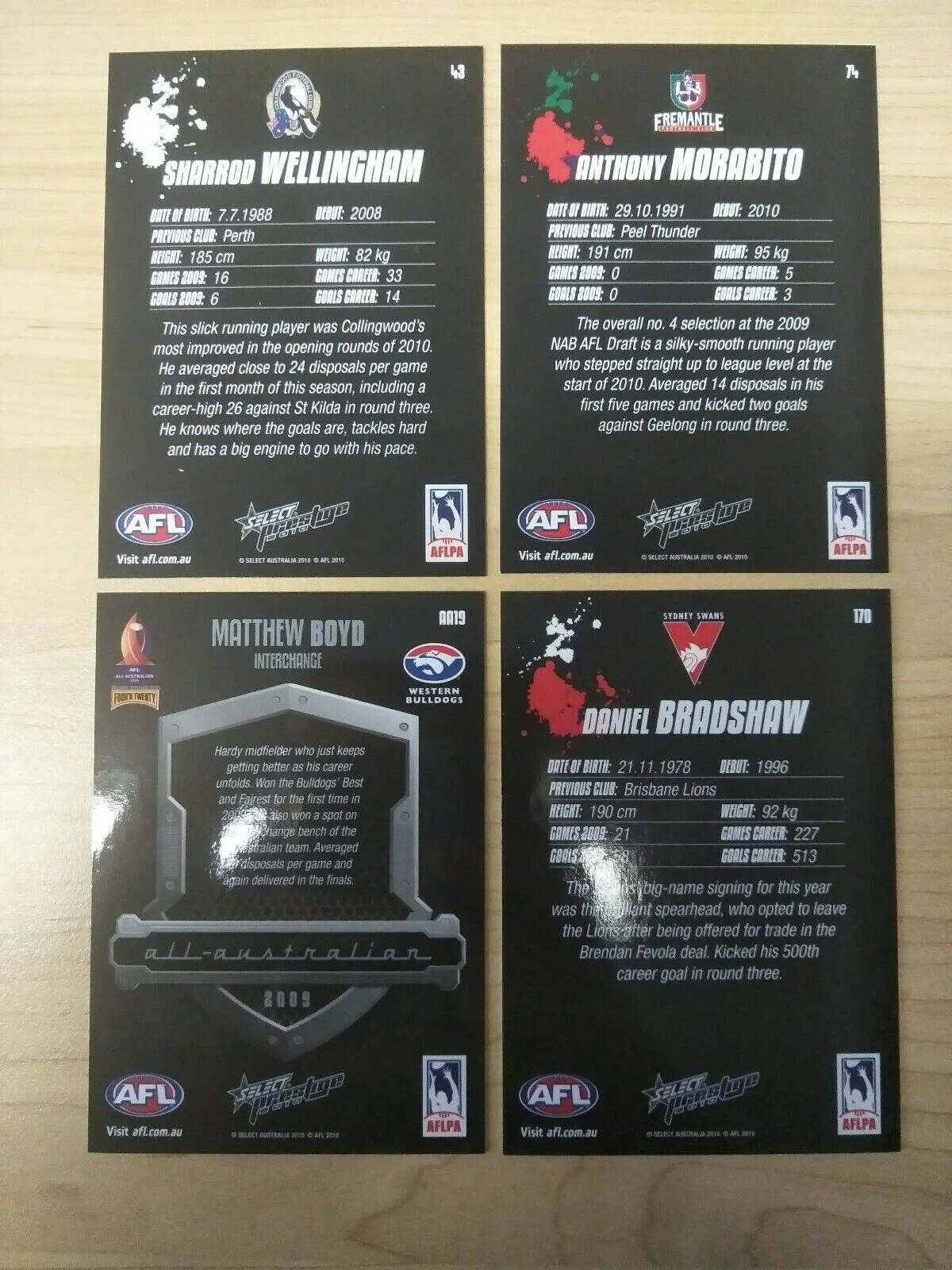 2010 Select AFL Prestige Promotional Cards Set Of 4 - Image 2