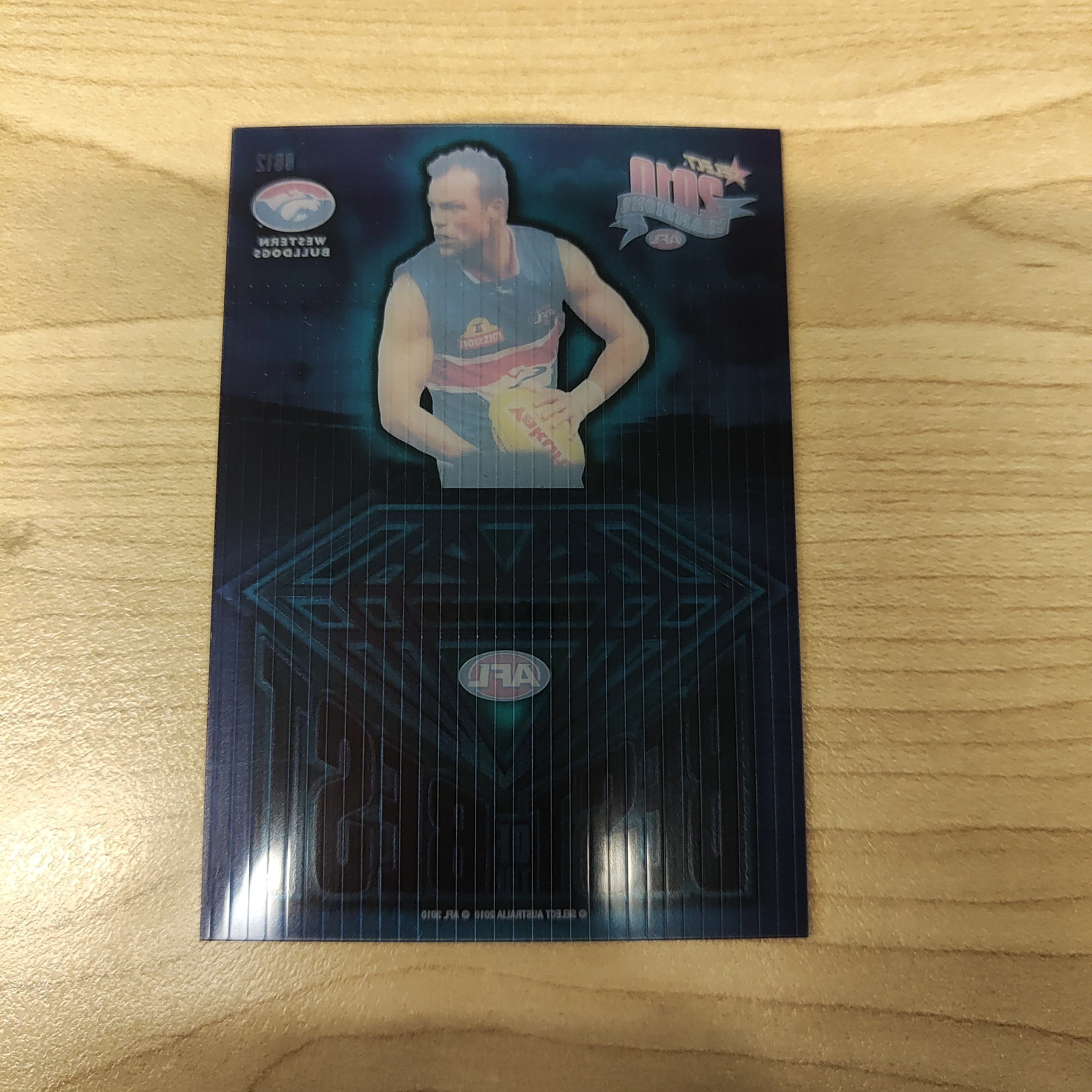 2010 Select Champions Diamond Best of the Best Brad Johnson West Bulldogs Acetate Football Card - Image 2