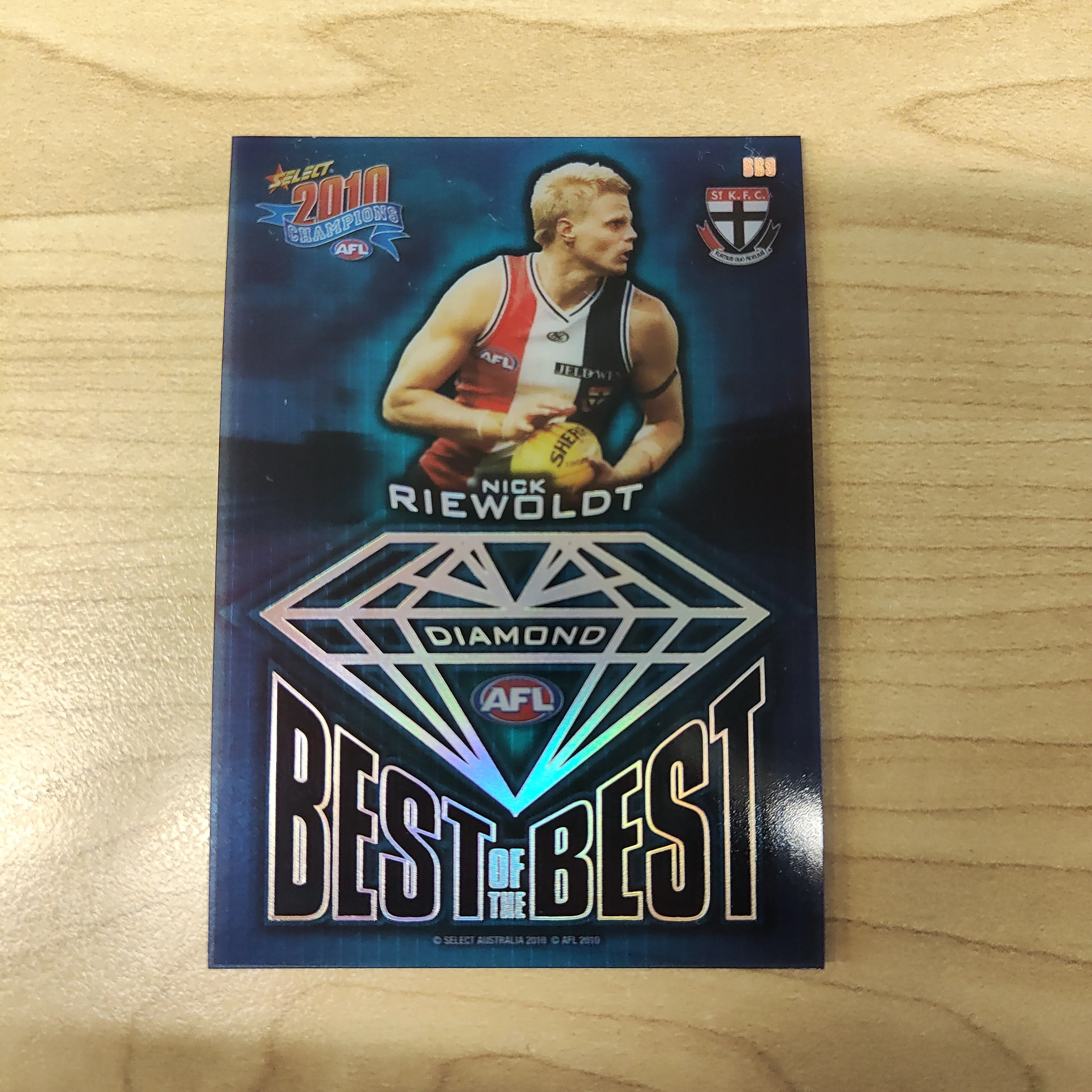 2010 Select Champions Diamond Best of the Best Nick Riewoldt St Kilda Acetate Football Card