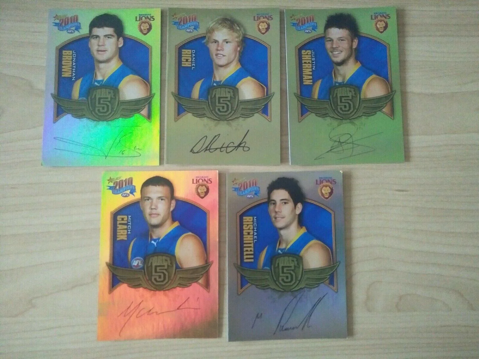 2010 Select Champions Gold Force Signature Team Set Of 5 Cards Brisbane Lions - Image 2