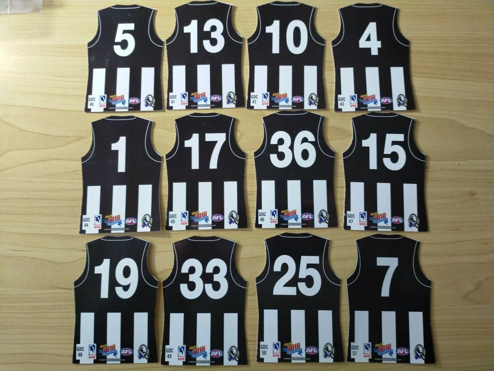 2010 Select Champions Jersey Die Cut Collingwood Team Set Of 12 Cards - Image 2