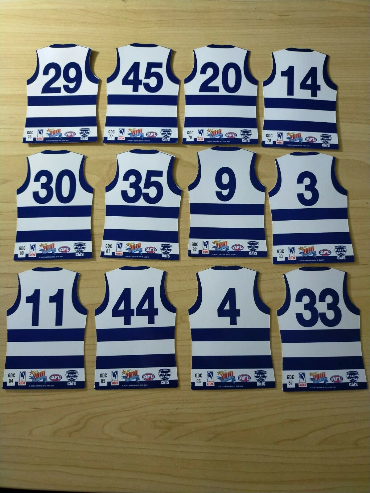 2010 Select Champions Jersey Die Cut Geelong Team Set Of 12 Cards - Image 2