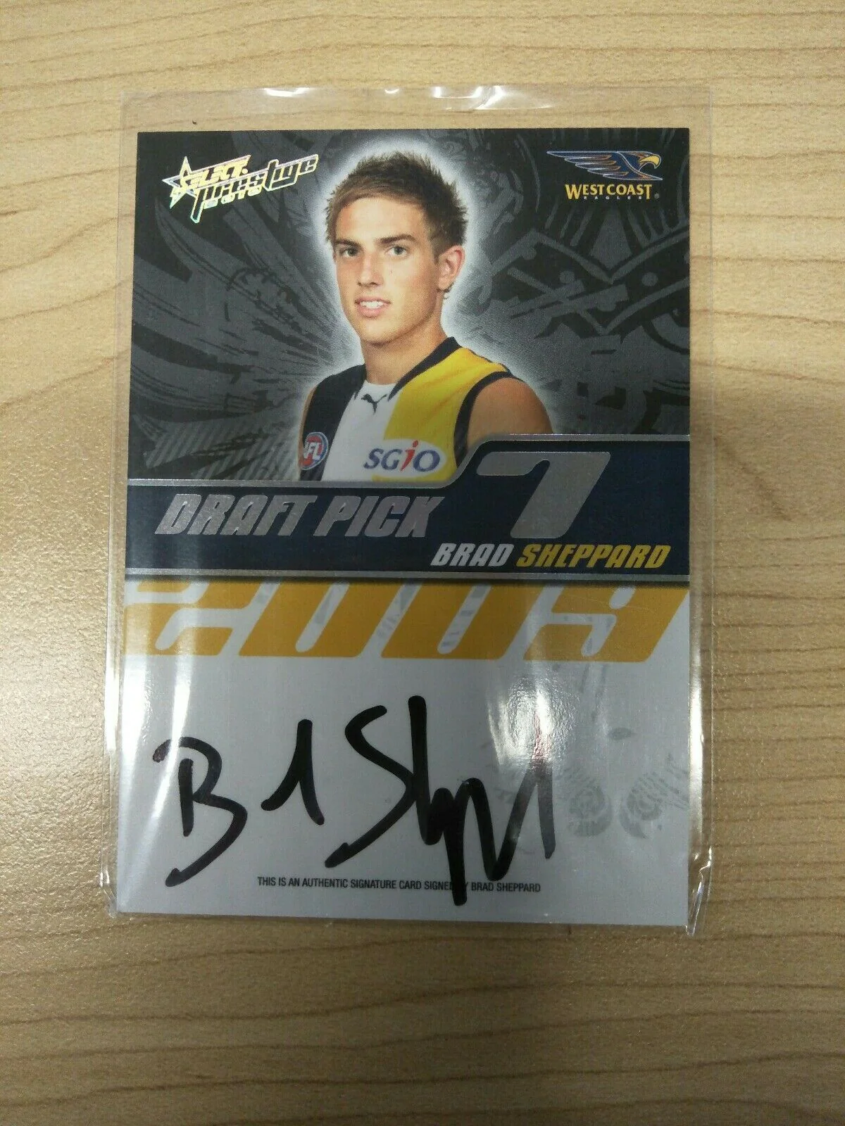 2010 Select Prestige Draft Pick Signature Brad Sheppard West Coast No. 380/400