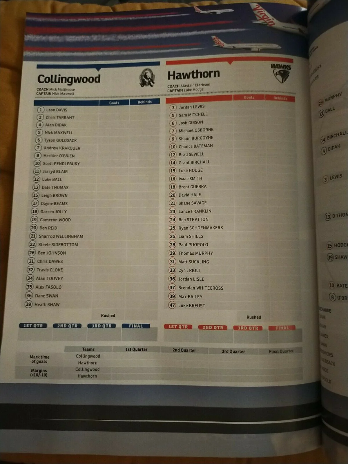 2011 1st Preliminary Final AFL Football Record Collingwood v Hawthorn - Image 3