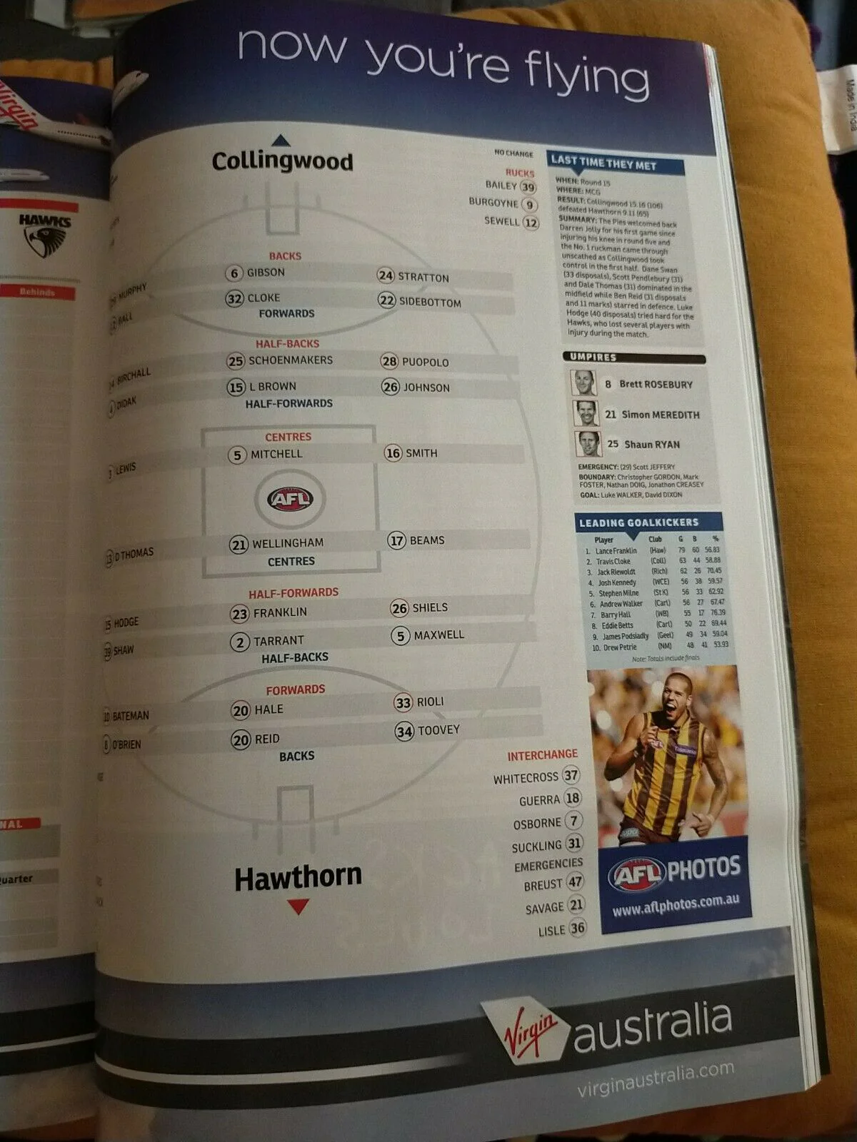 2011 1st Preliminary Final AFL Football Record Collingwood v Hawthorn - Image 4